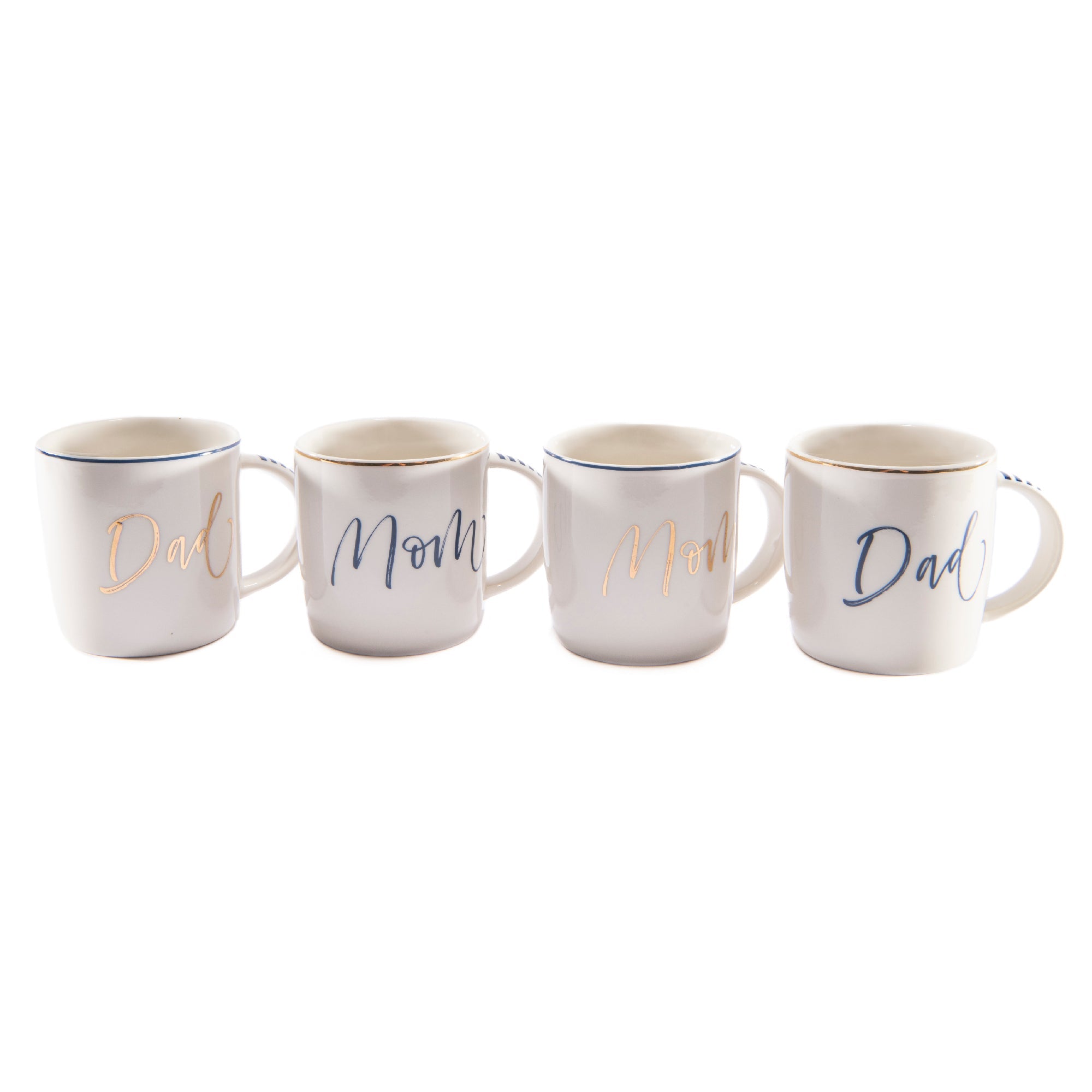 Ceramic Mom & Dad Message Coffee Mugs – Assorted - Set of 4
