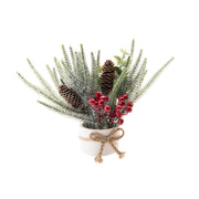 10" Berry Arrangement with Cement Base Red, Holiday Decor