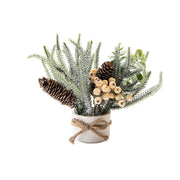 10" Berry Arrangement with Cement Base White, Holiday Decor