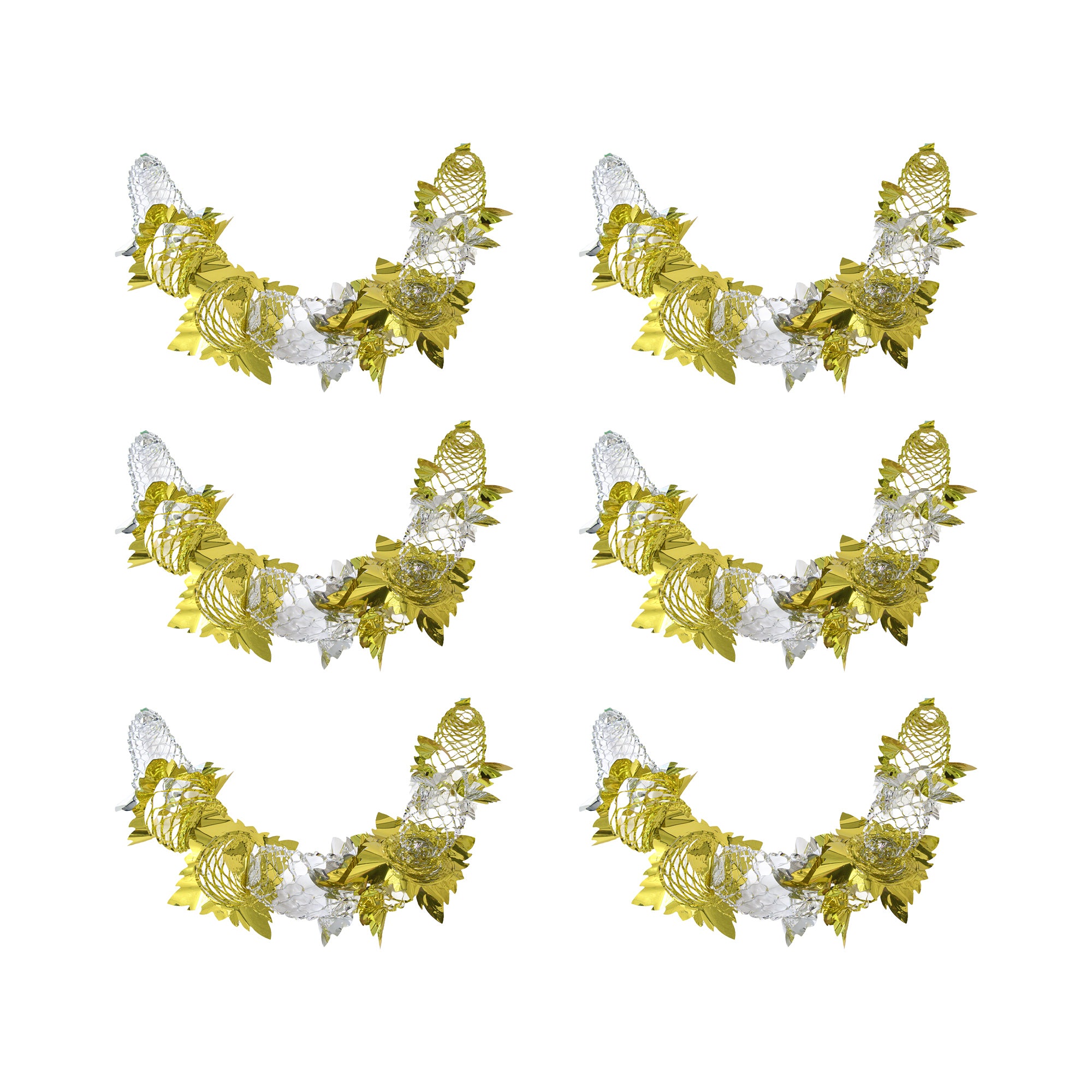 Pull Out Foil Garland Gold + Silver, Garland, Holiday Decor- Set of 6