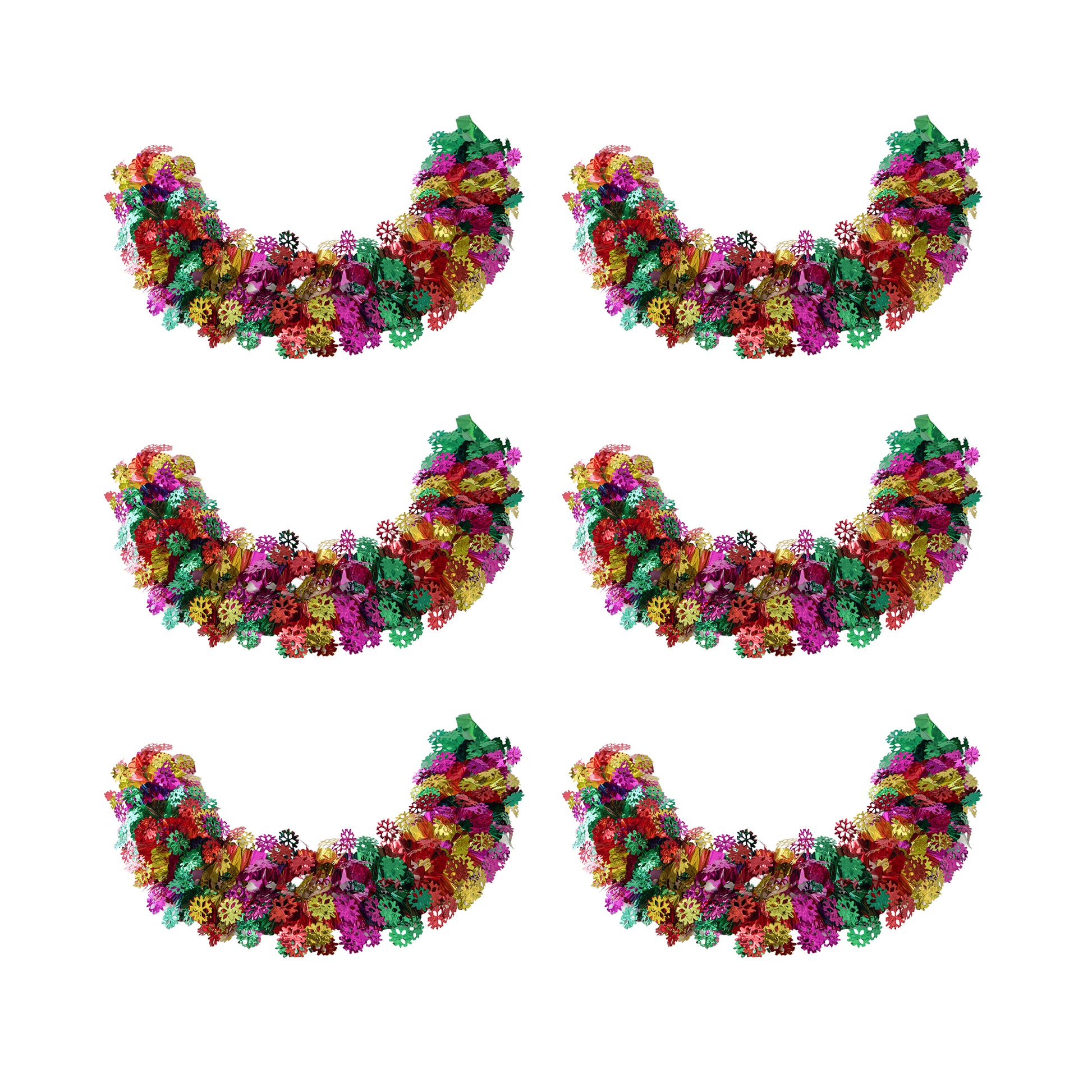 Pull Out Foil Garland Snowflake Multi, Christmas, Garland, Holiday Decor- Set of 6