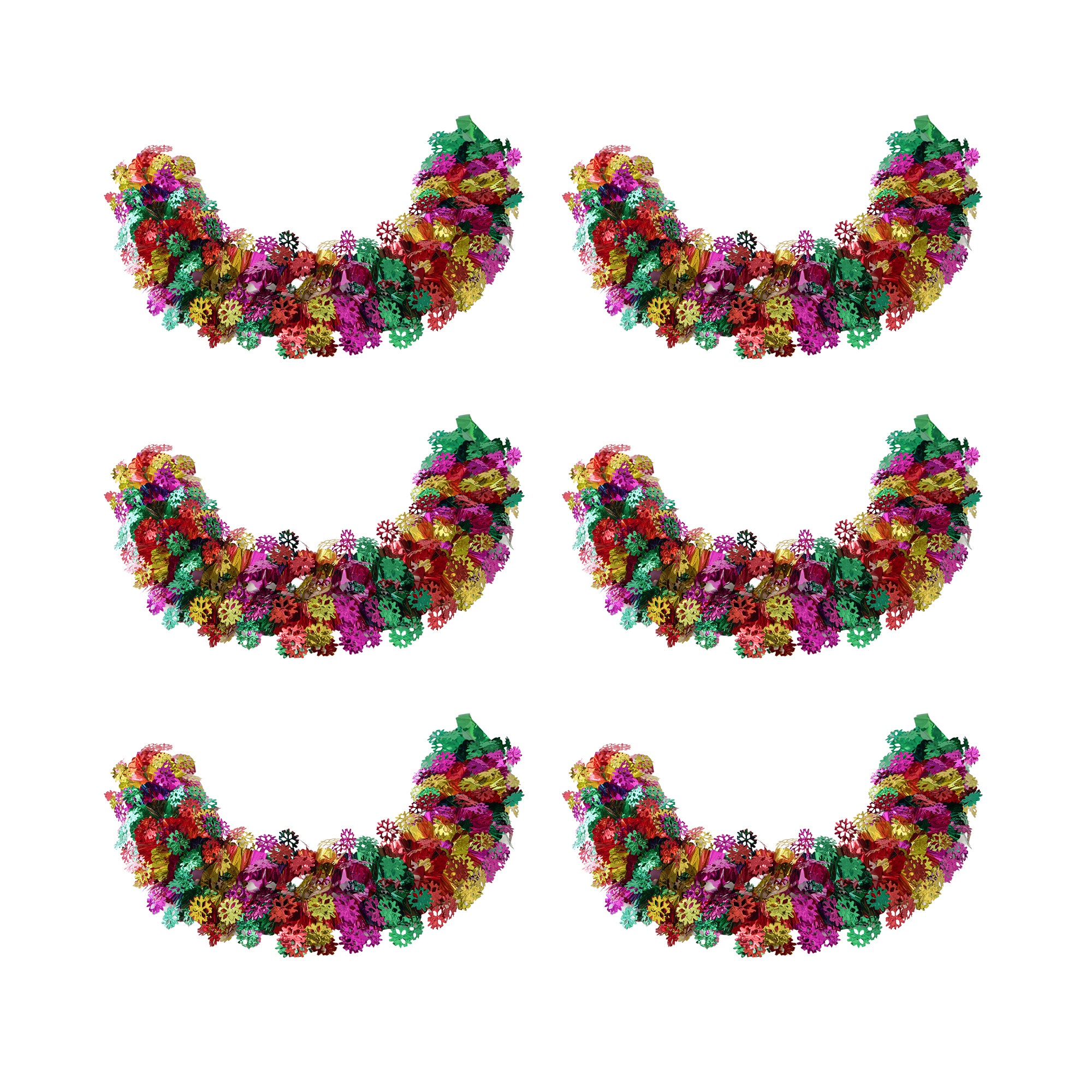 Pull Out Foil Garland Snowflake Multi, Christmas, Garland, Holiday Decor- Set of 6
