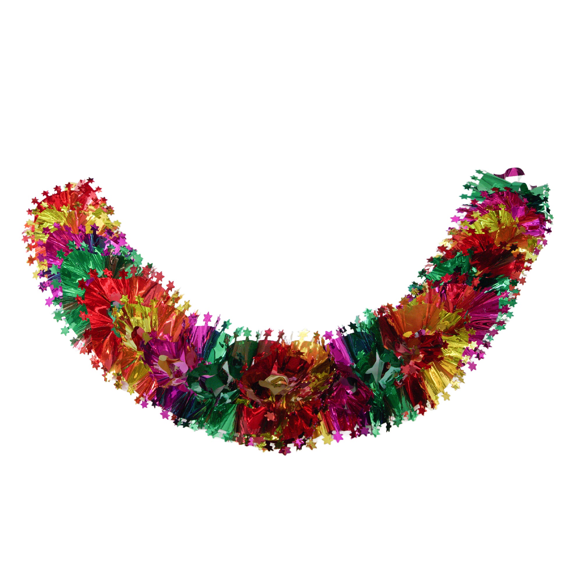 Pull Out Foil Garland Star Multi, Garland, Holiday Decor- Set of 6