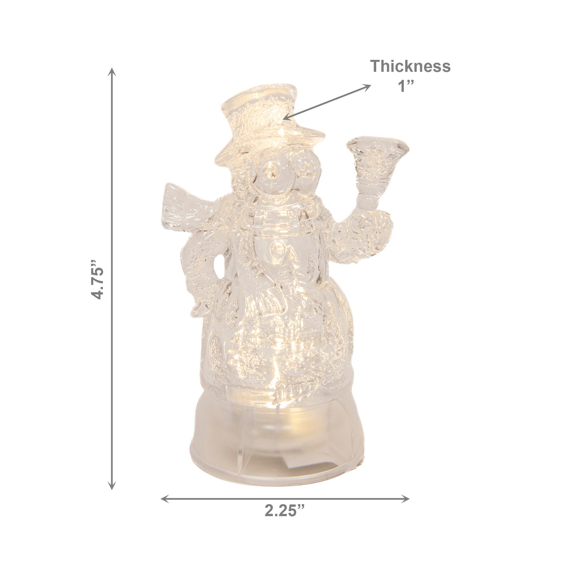 LED Acrylic Snowman, Christmas, Holiday Decor- Set of 4