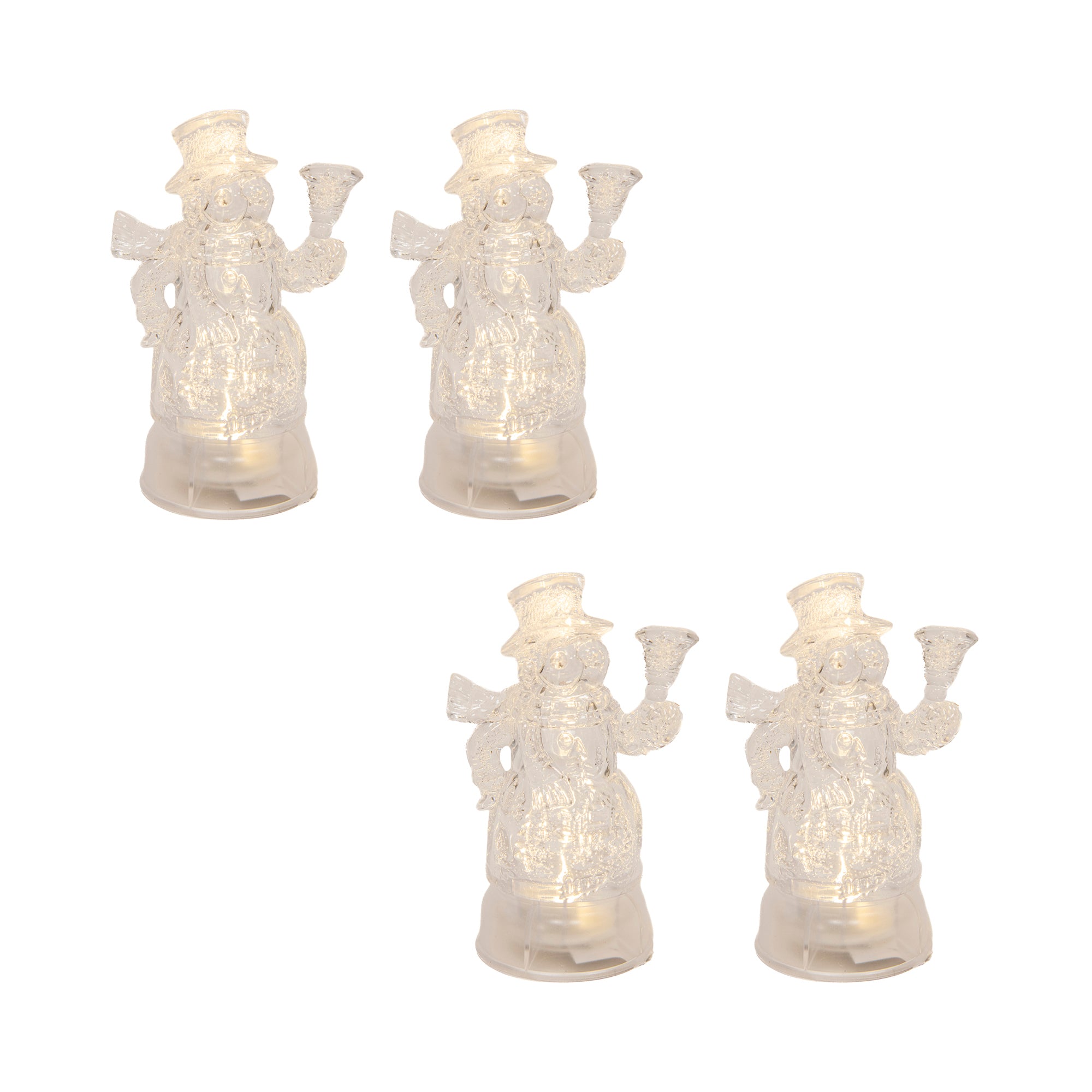LED Acrylic Snowman, Christmas, Holiday Decor- Set of 4