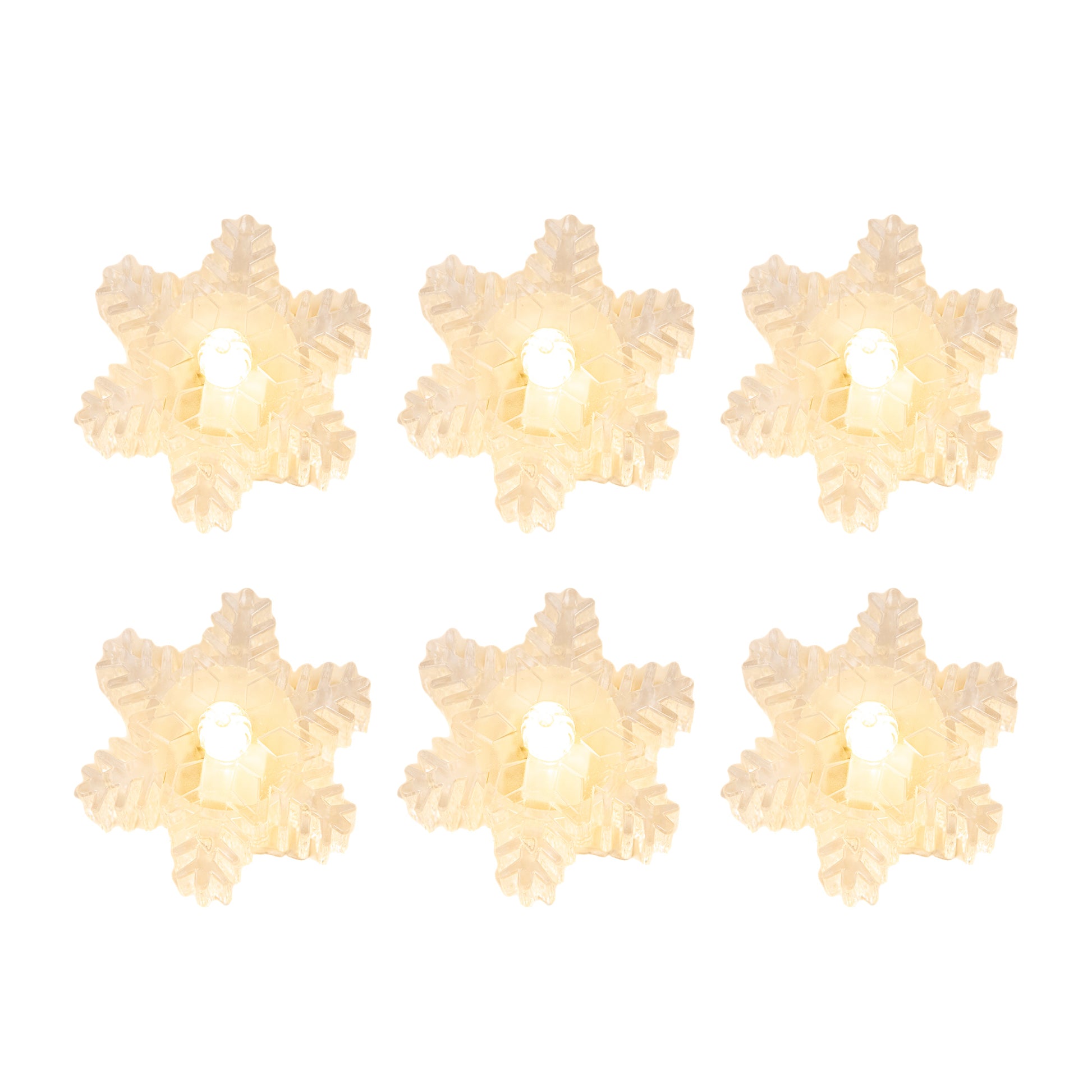 LED Acrylic Snowflake Tealight, Christmas, Holiday Decor- Set of 6