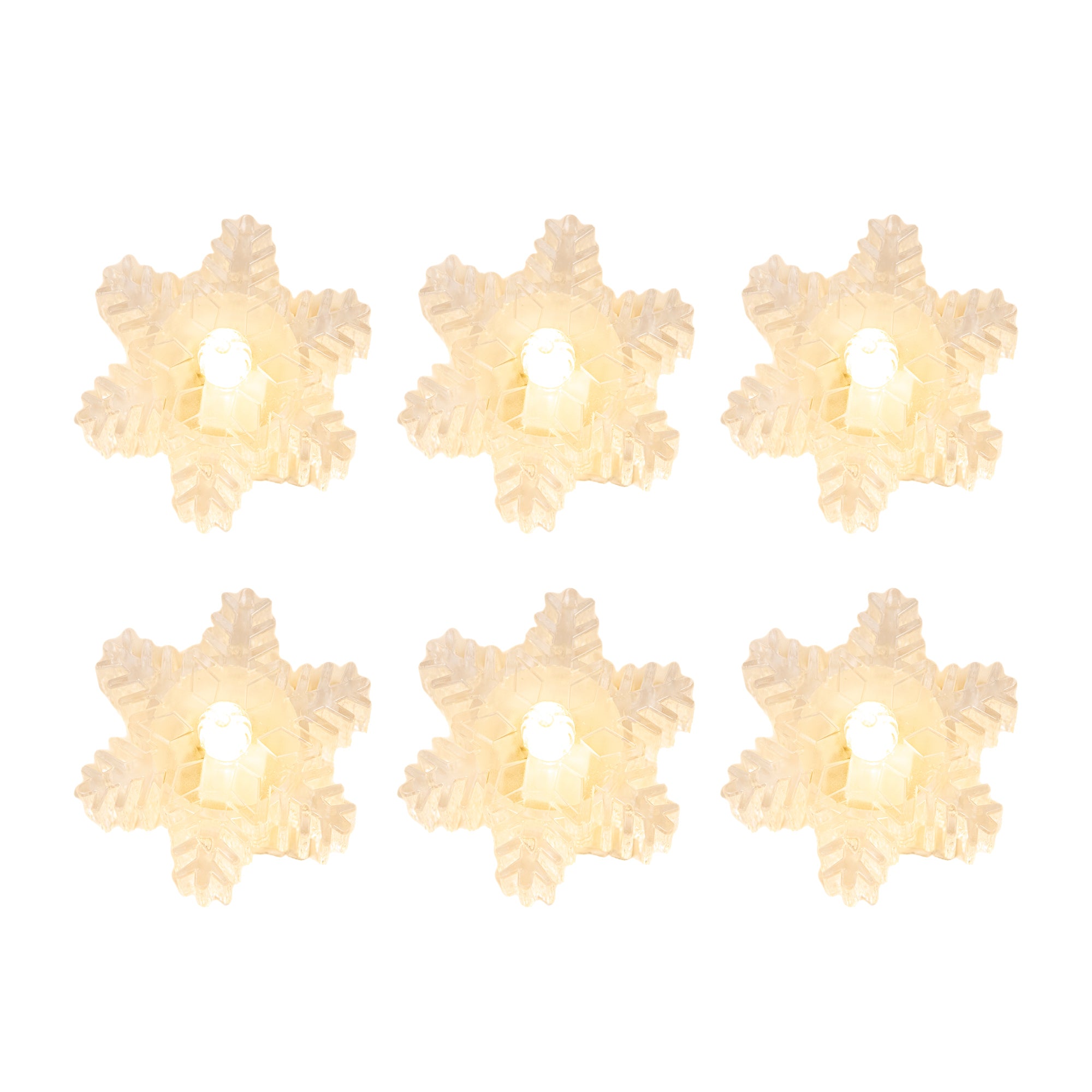 LED Acrylic Snowflake Tealight, Christmas, Holiday Decor- Set of 6