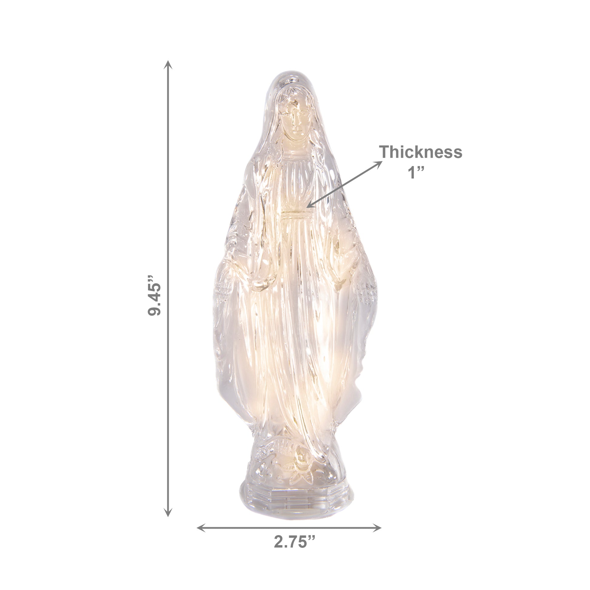 LED Acrylic Mary Figurine, Figurine, Holiday Decor