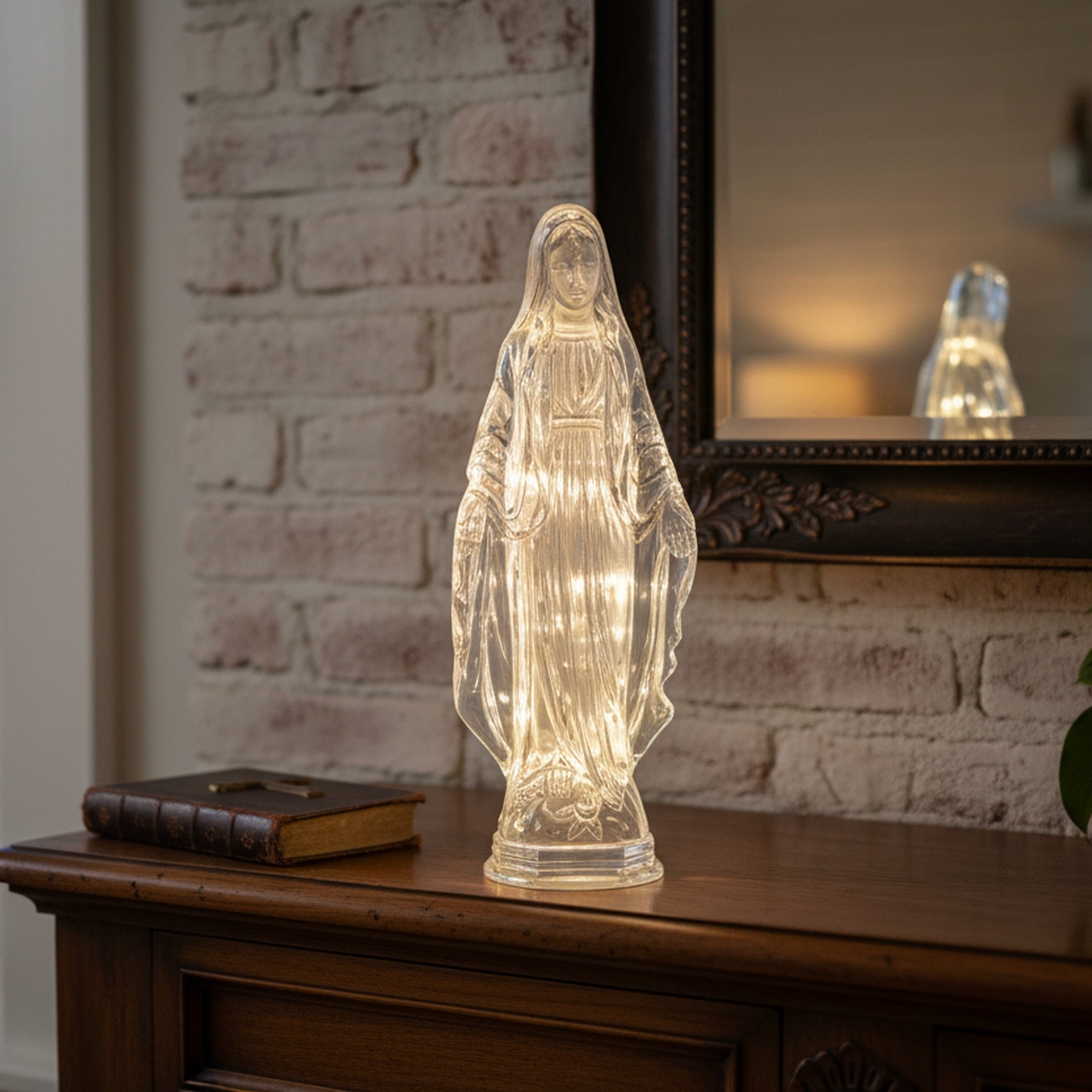 LED Acrylic Mary Figurine, Figurine, Holiday Decor