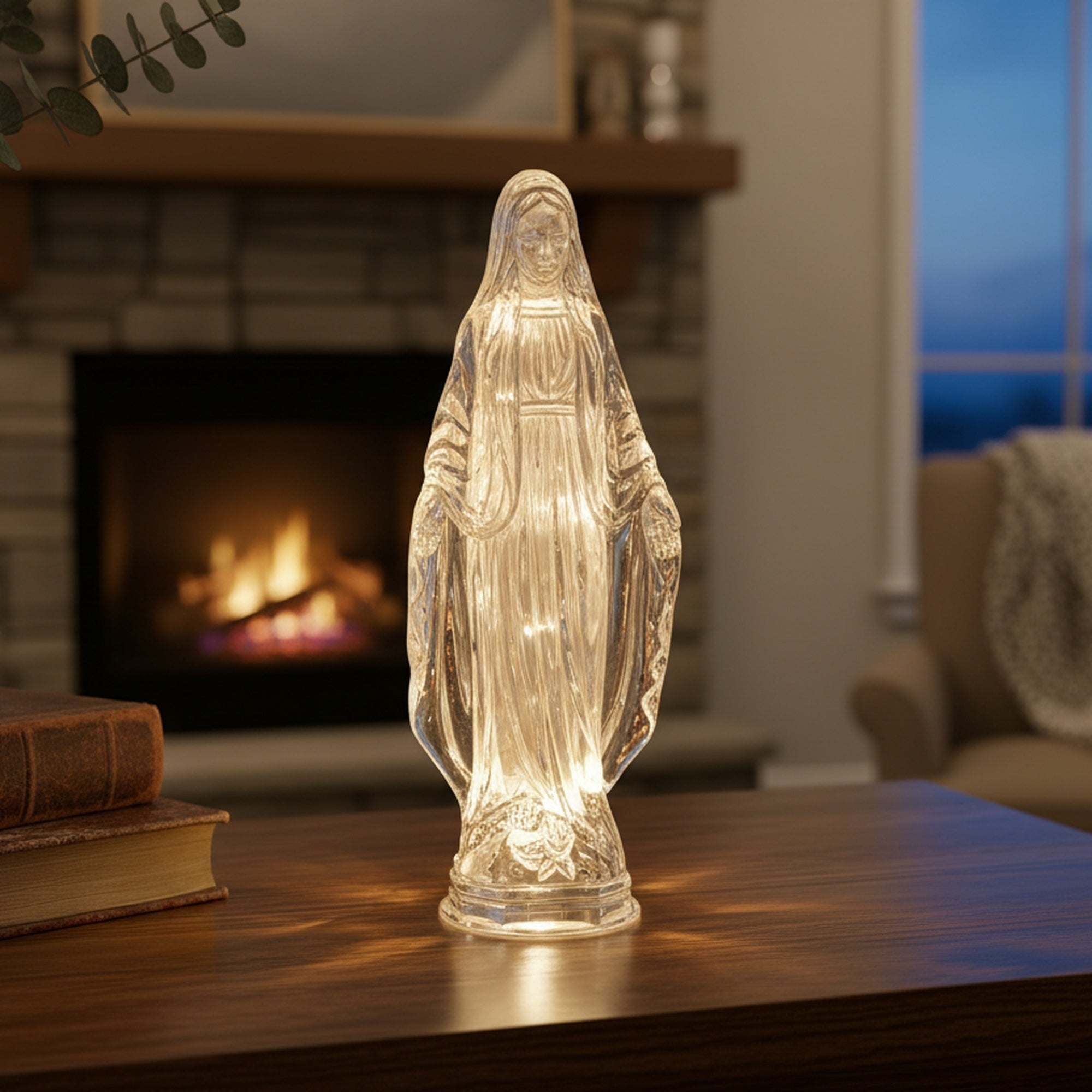 LED Acrylic Mary Figurine, Figurine, Holiday Decor