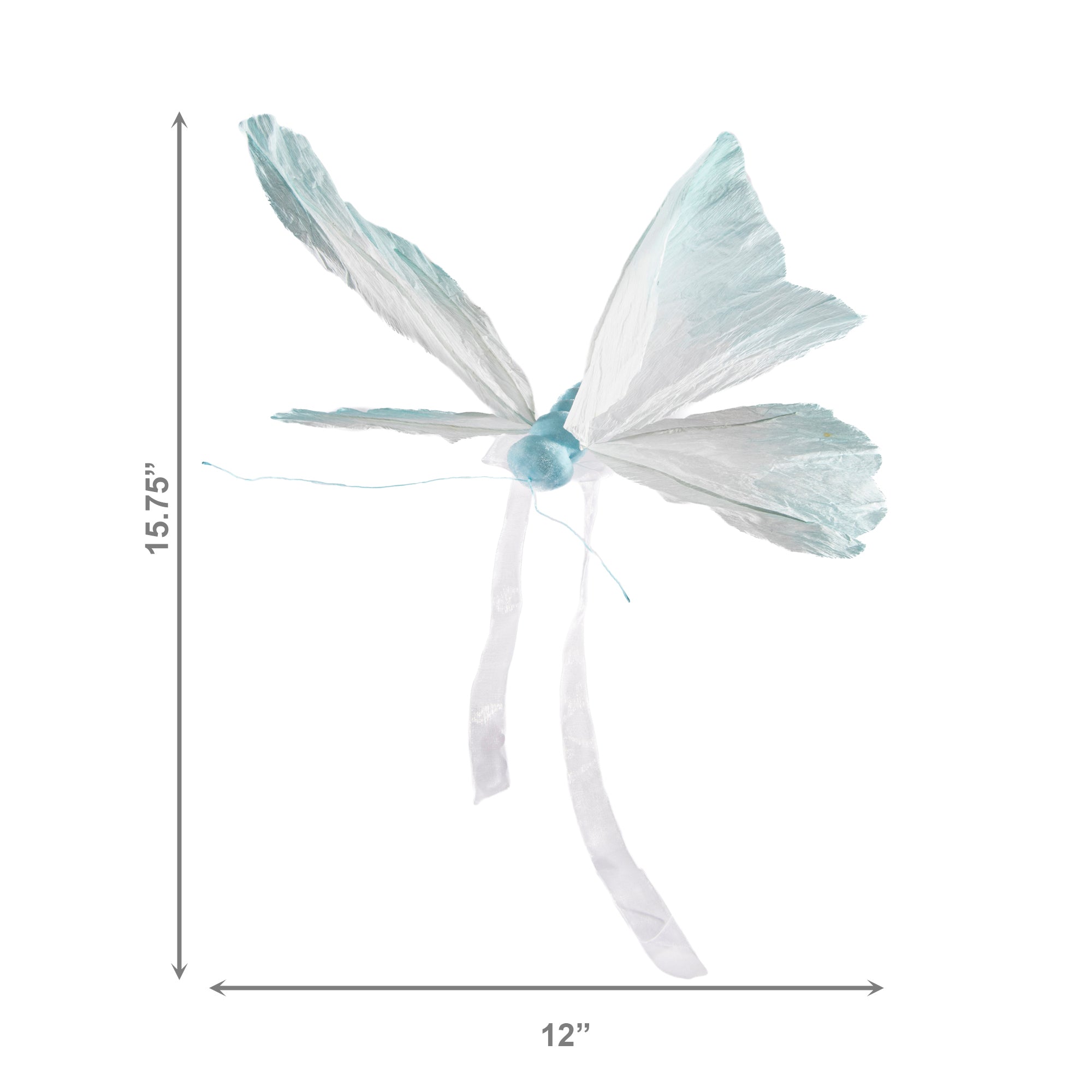 Hanging Paper Butterfly Decoration – Light Blue - Set of 2