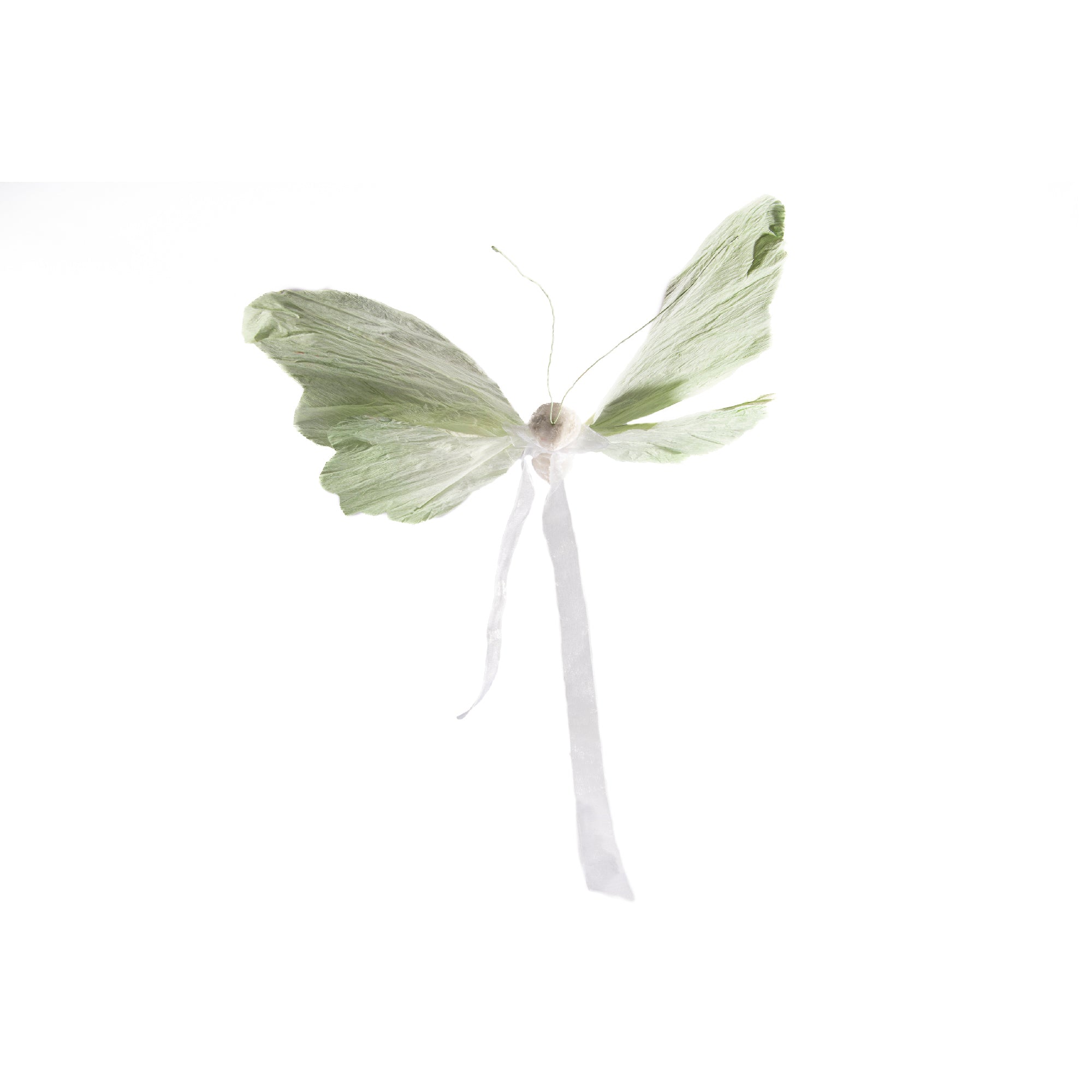 Hanging Paper Butterfly Decoration – Green - Set of 2