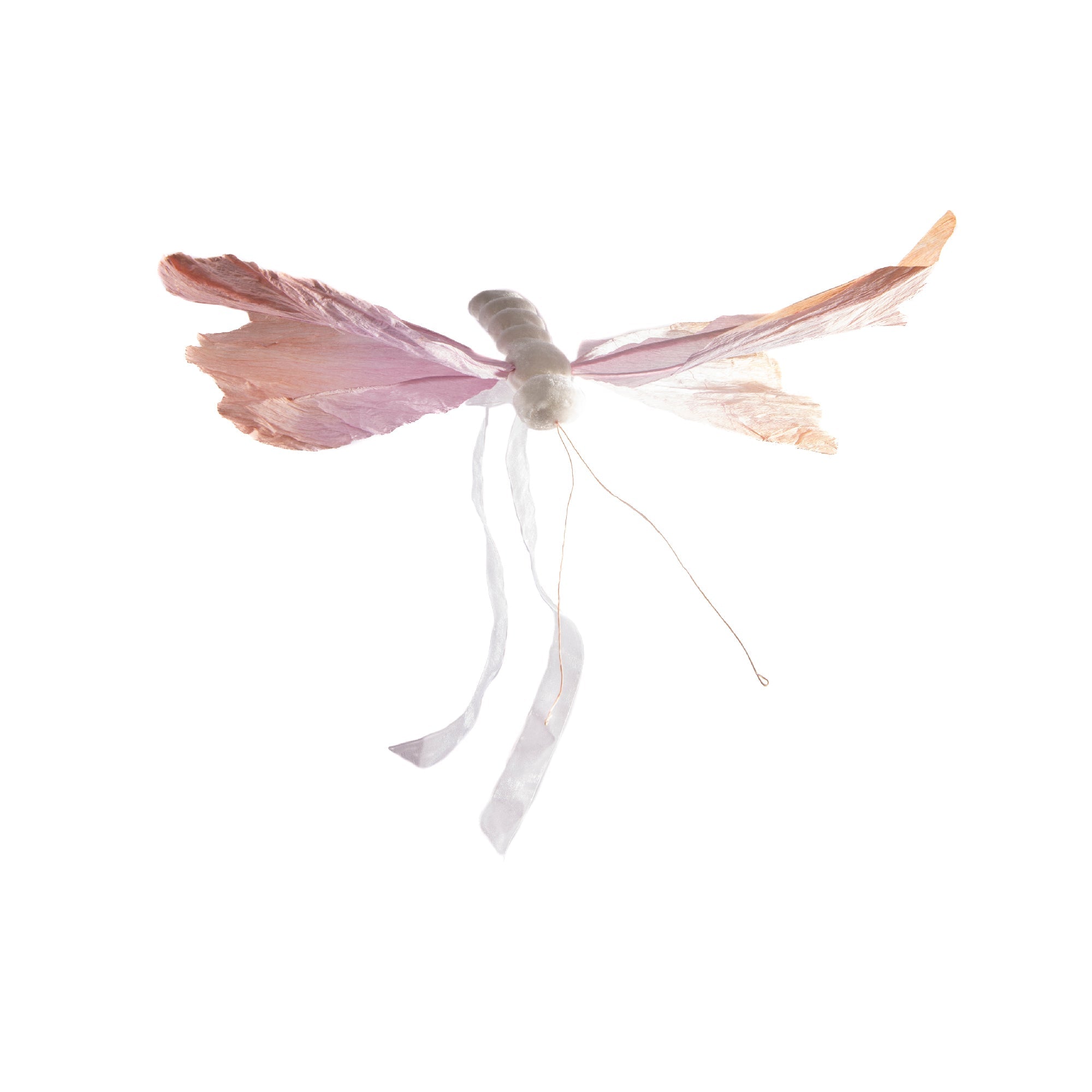 Hanging Paper Butterfly Decoration – Light Pink - Set of 2