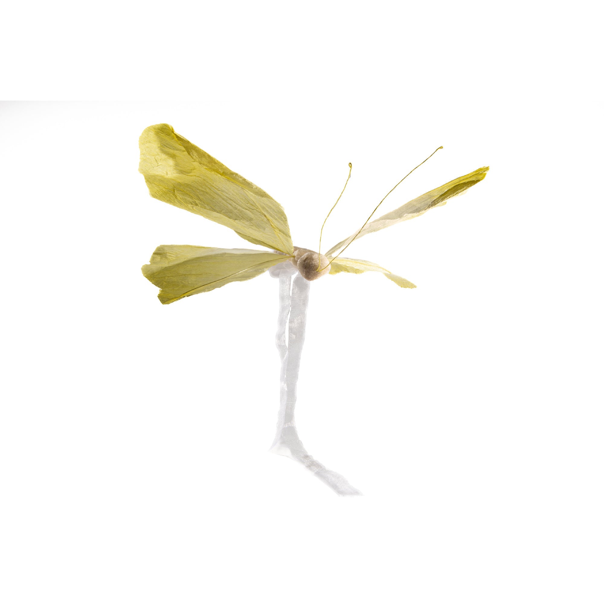 Hanging Paper Butterfly Decoration – Yellow - Set of 2