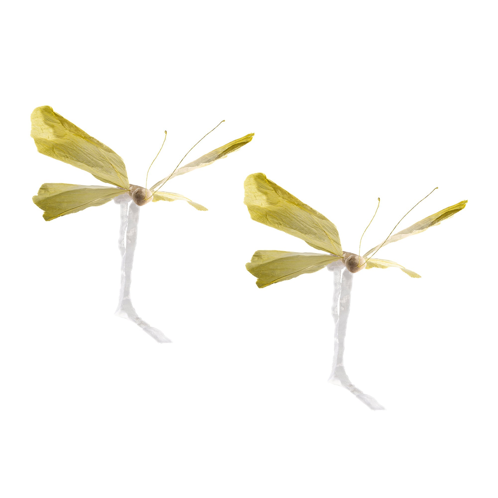 Hanging Paper Butterfly Decoration – Yellow - Set of 2