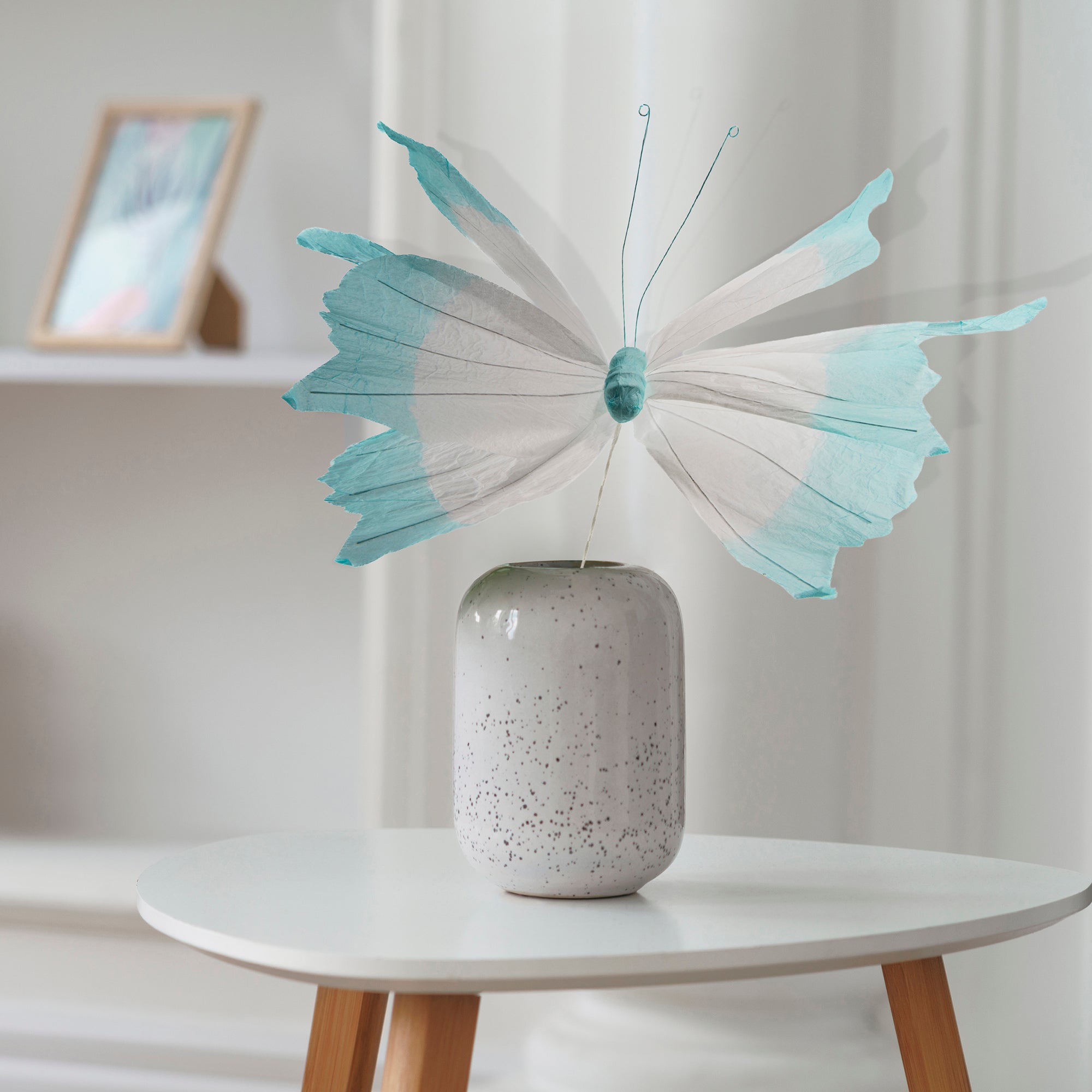 Paper Butterfly Decorative Pick – Light Blue - Set of 2