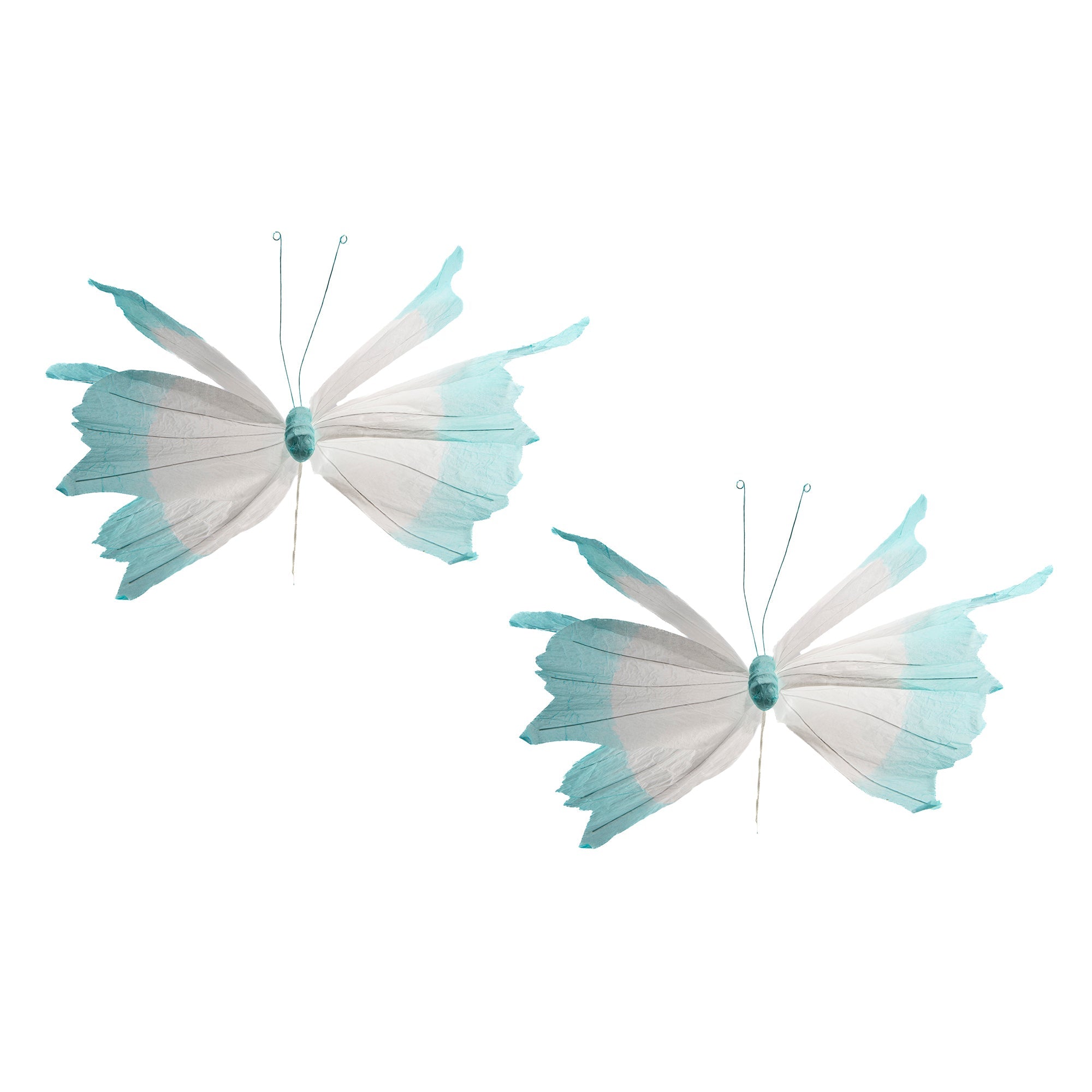 Paper Butterfly Decorative Pick – Light Blue - Set of 2