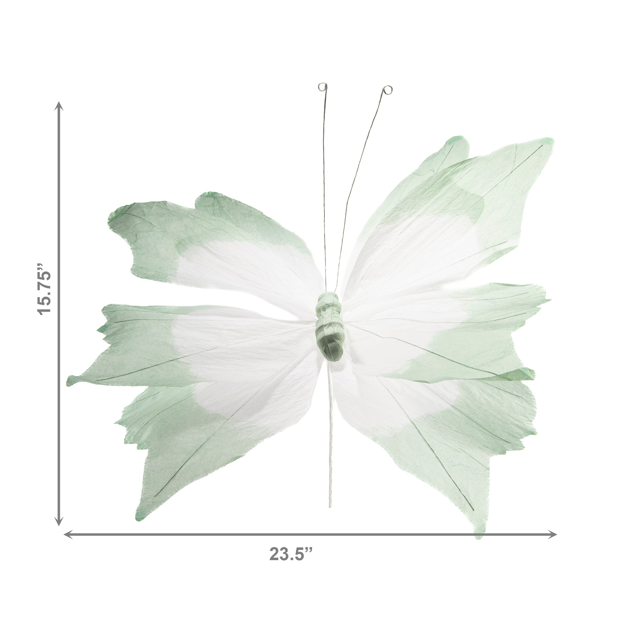 Paper Butterfly Decorative Pick – Green - Set of 2