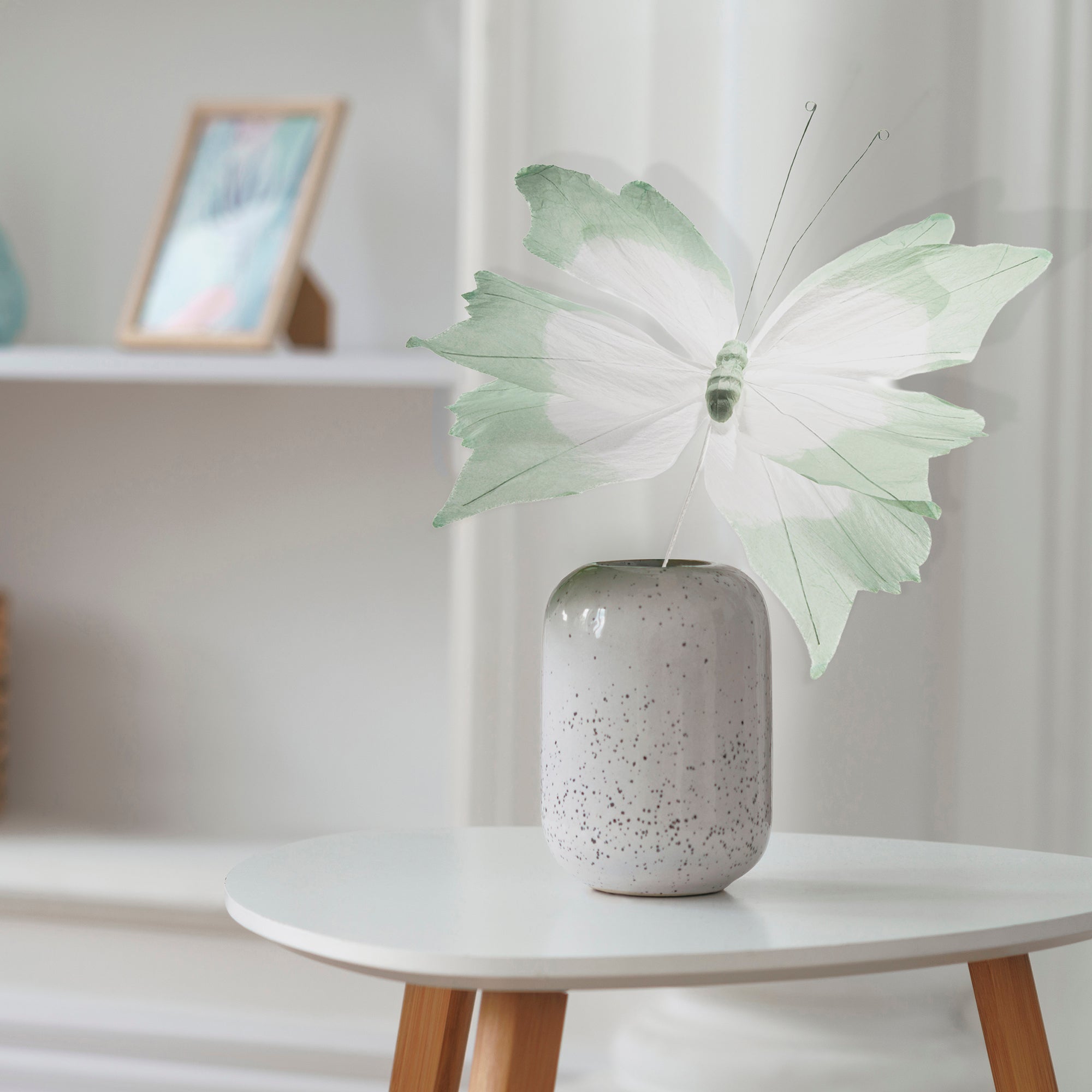 Paper Butterfly Decorative Pick – Green - Set of 2