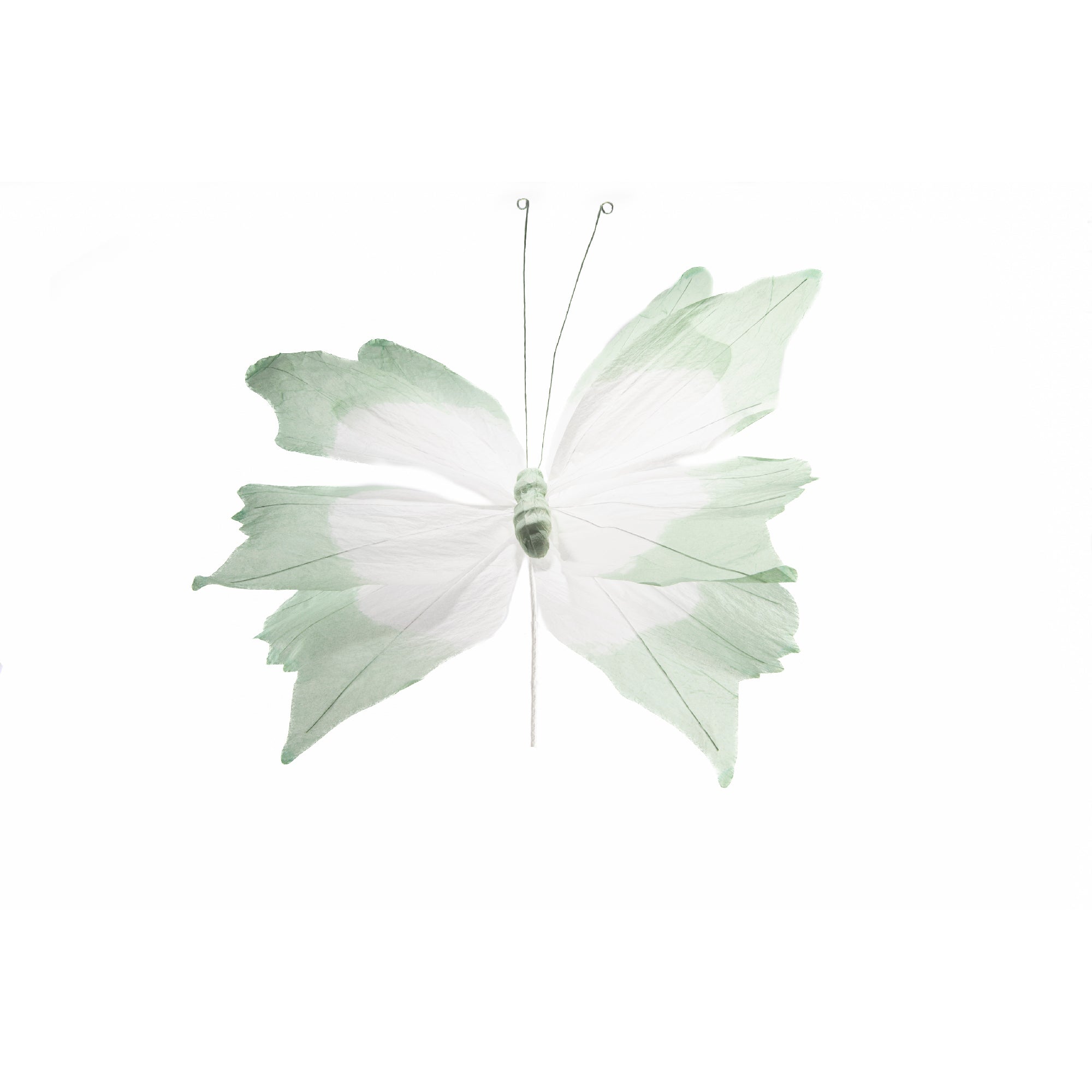 Paper Butterfly Decorative Pick – Green - Set of 2