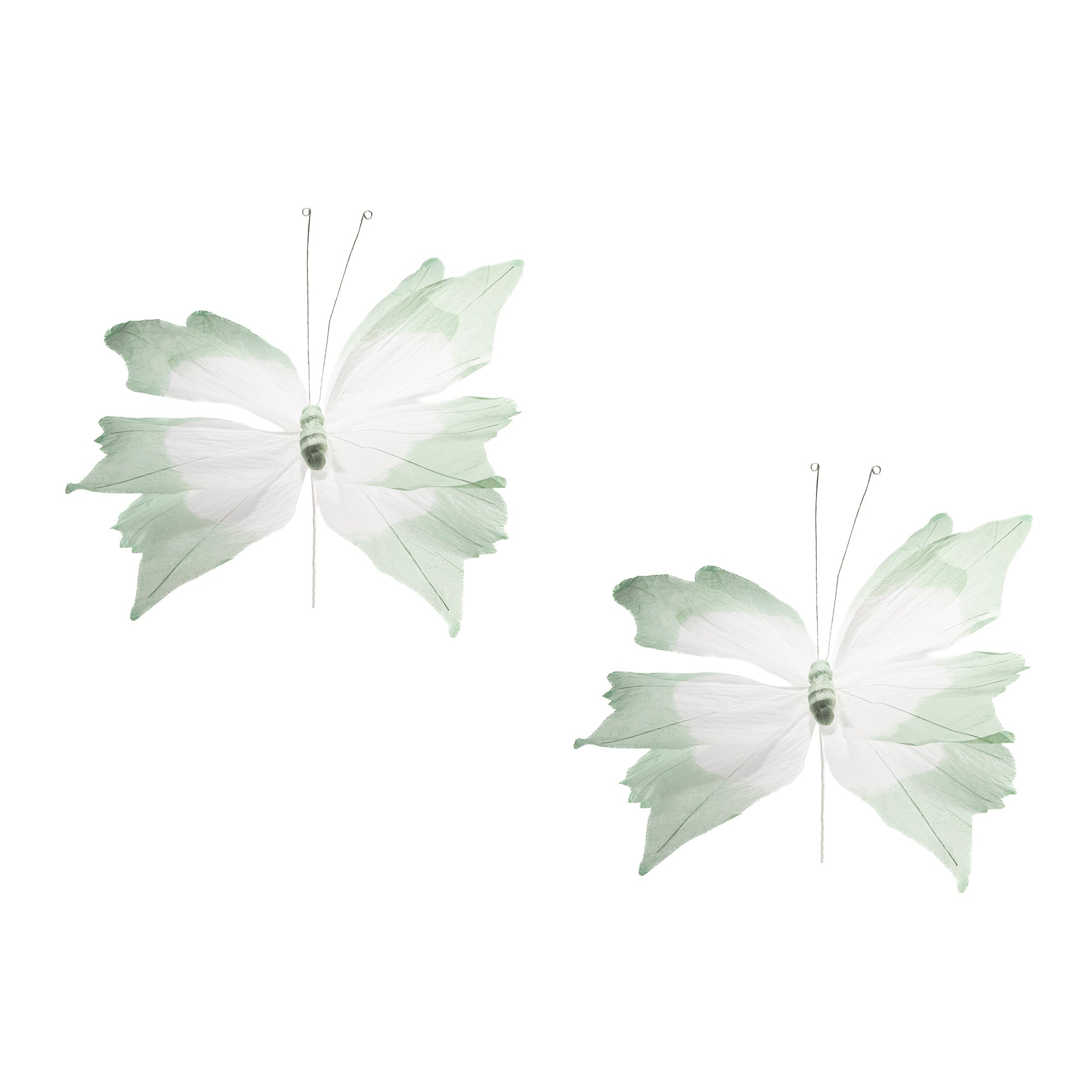 Paper Butterfly Decorative Pick – Green - Set of 2