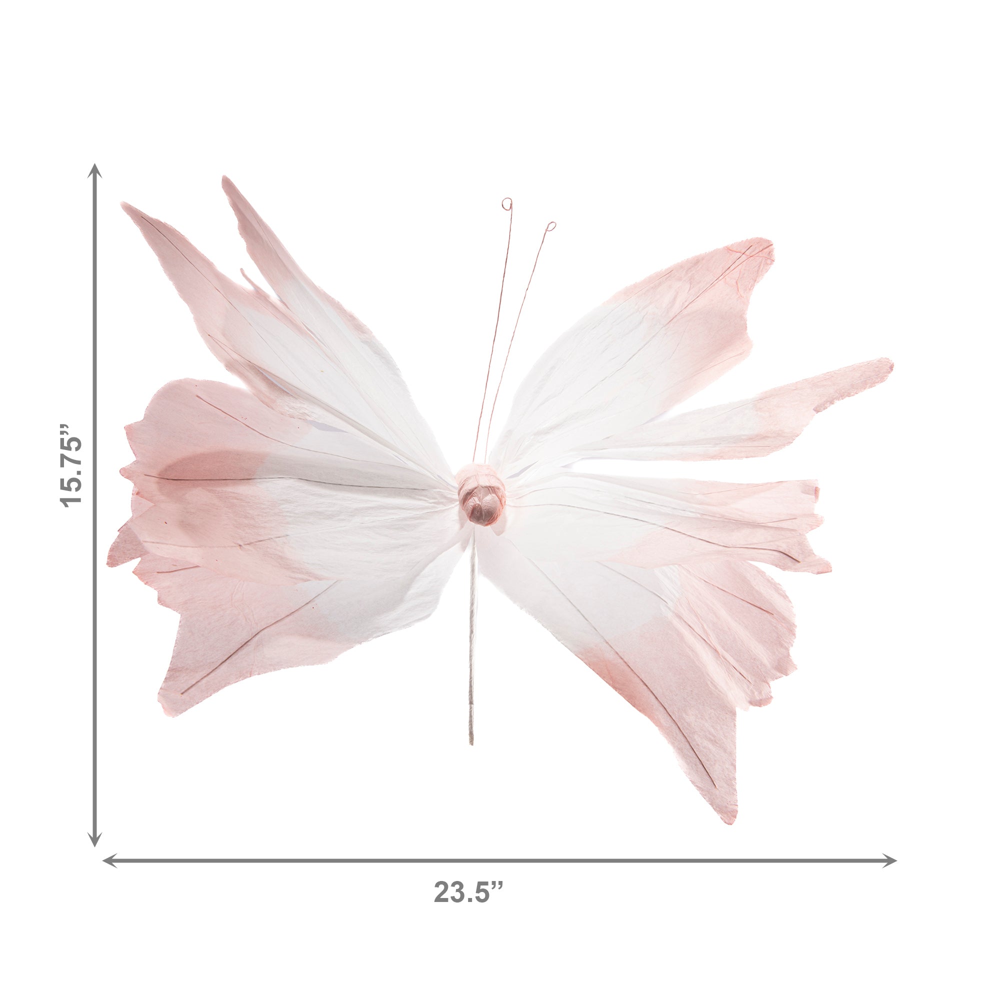 Paper Butterfly Decorative Pick – Light Pink - Set of 2