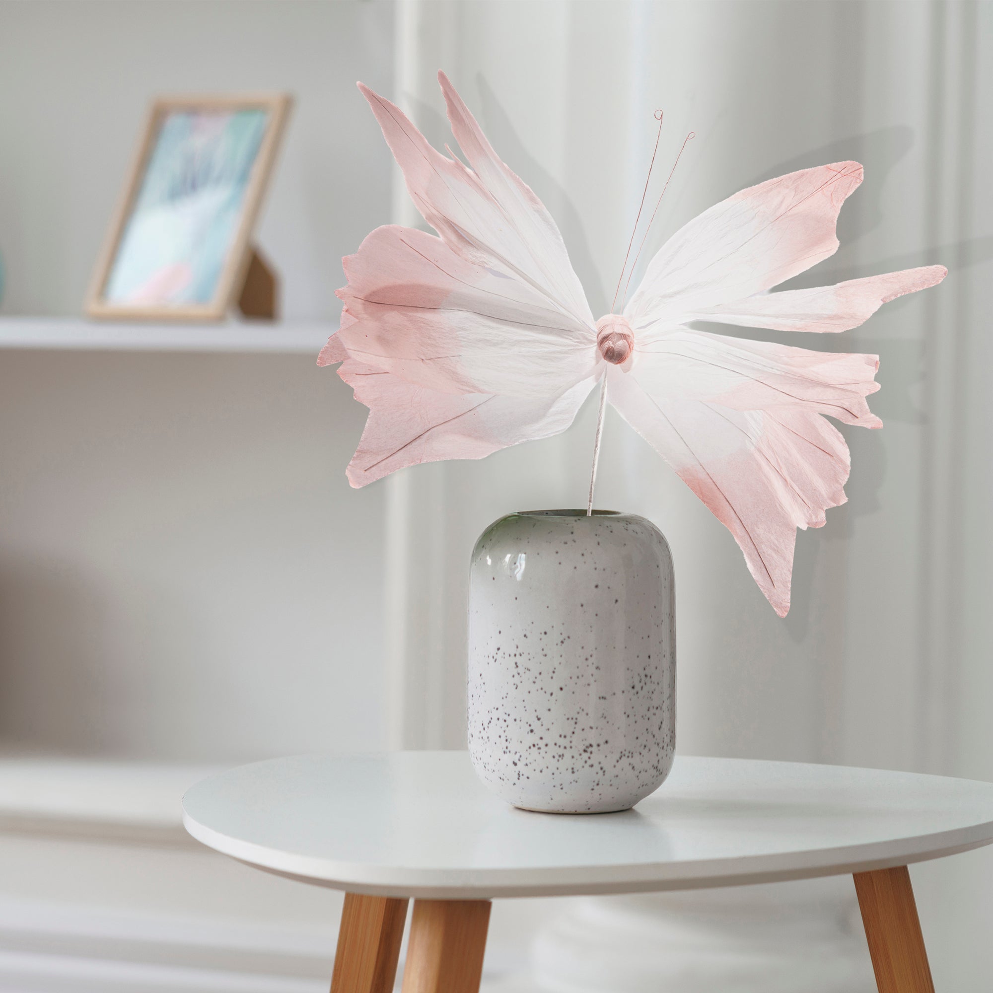 Paper Butterfly Decorative Pick – Light Pink - Set of 2