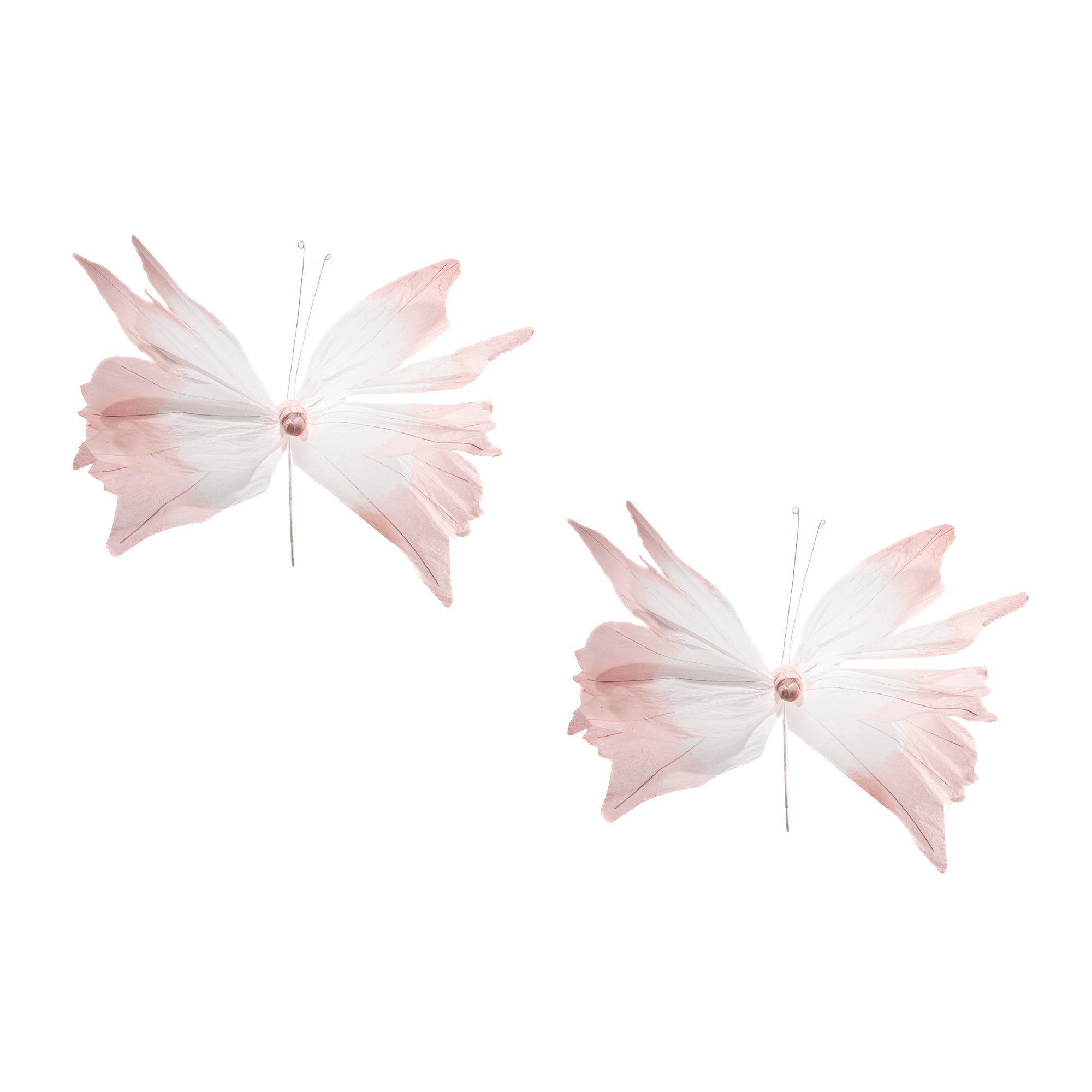 Paper Butterfly Decorative Pick – Light Pink - Set of 2