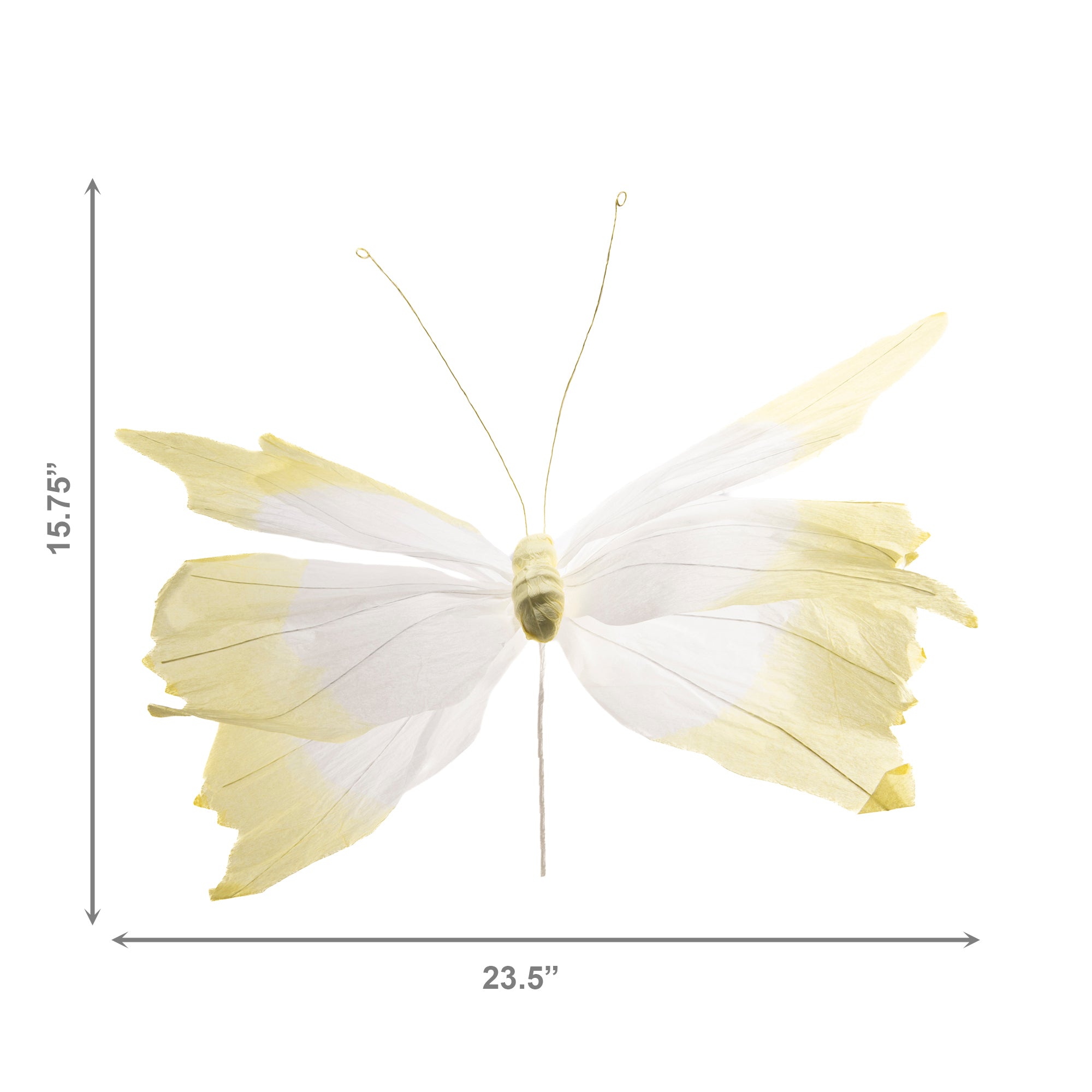 Paper Butterfly Decorative Pick – Yellow - Set of 2