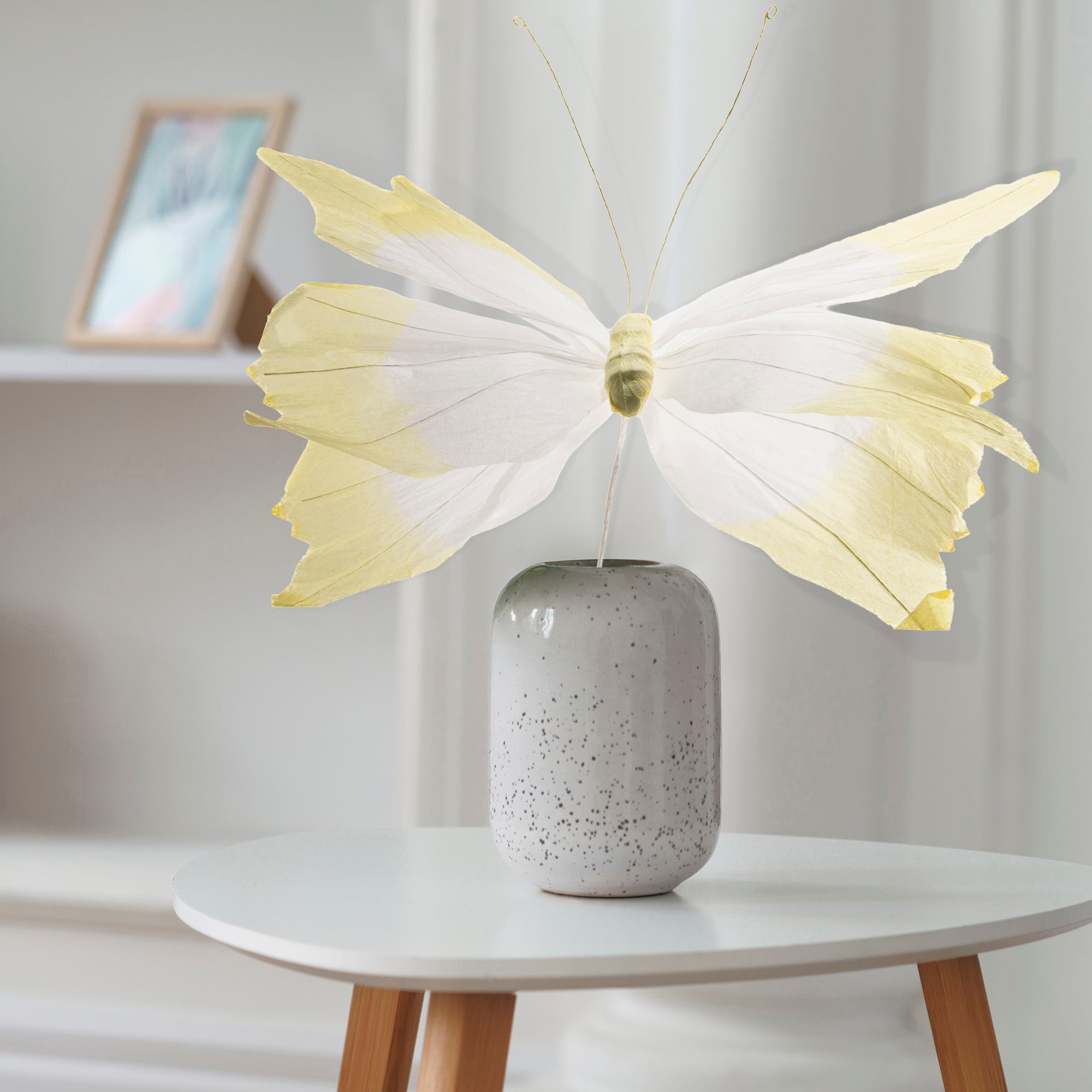 Paper Butterfly Decorative Pick – Yellow - Set of 2