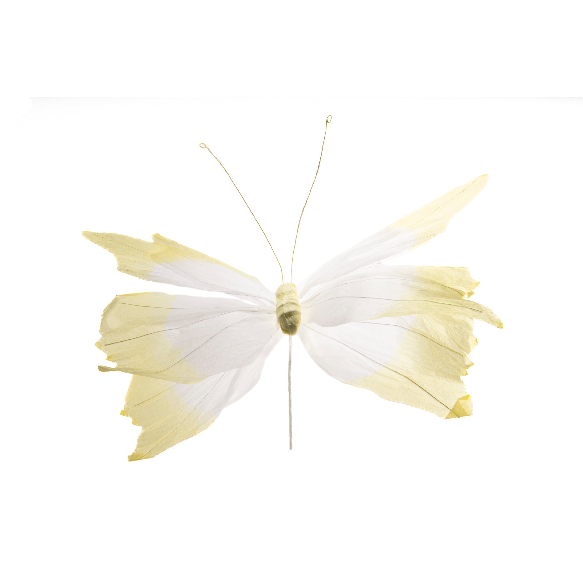 Paper Butterfly Decorative Pick – Yellow - Set of 2