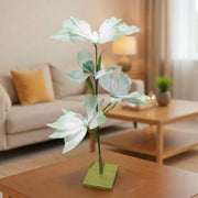 Green Paper Butterfly and Flower Decorative Stand, Home Décor, Tabletop, Handmade, Elegant Accent