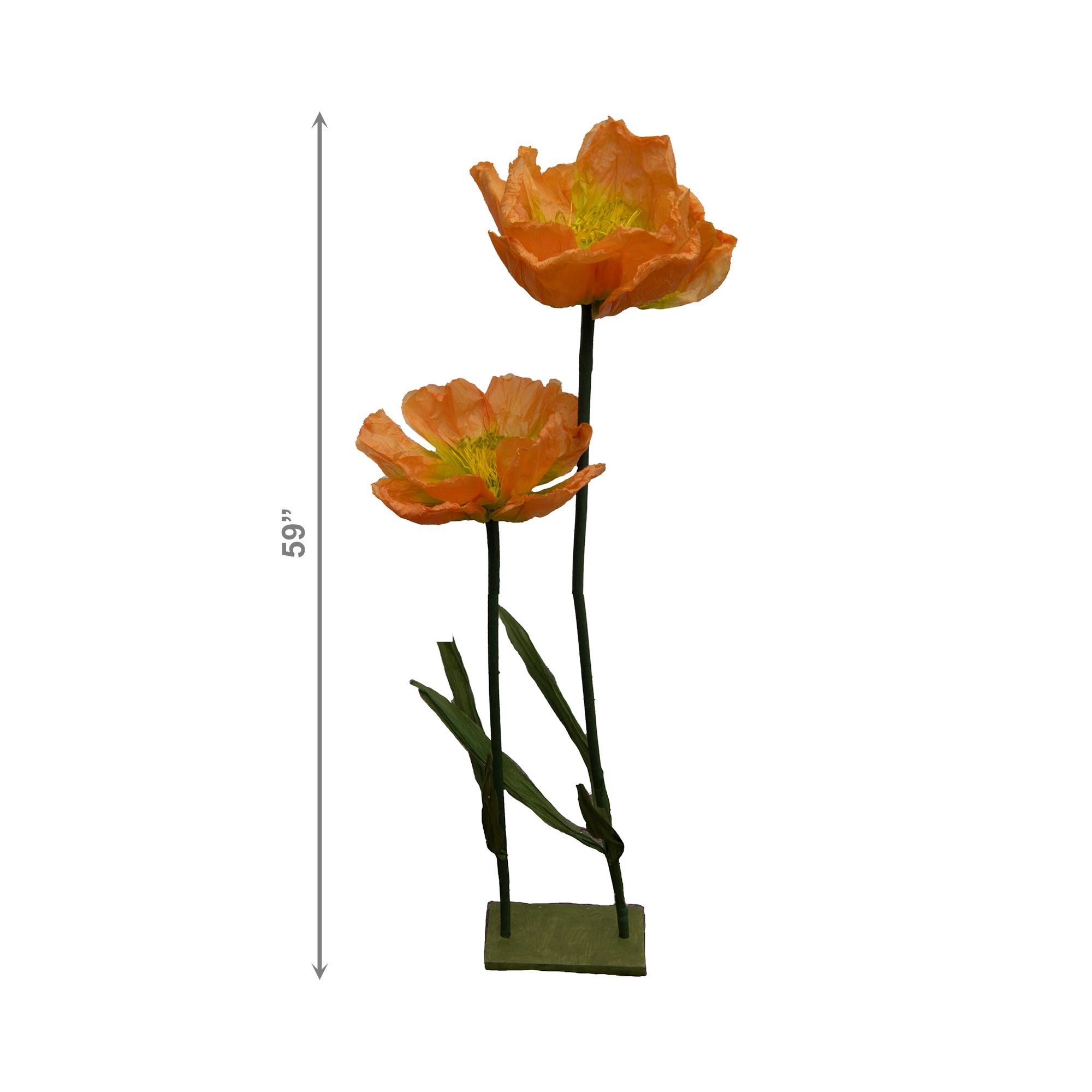 Orange Poppy Giant Paper Flower Decorative Stand, Home Décor, Party Decoration, Tabletop, Handmade