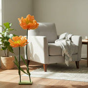 Orange Poppy Giant Paper Flower Decorative Stand, Home Décor, Party Decoration, Tabletop, Handmade