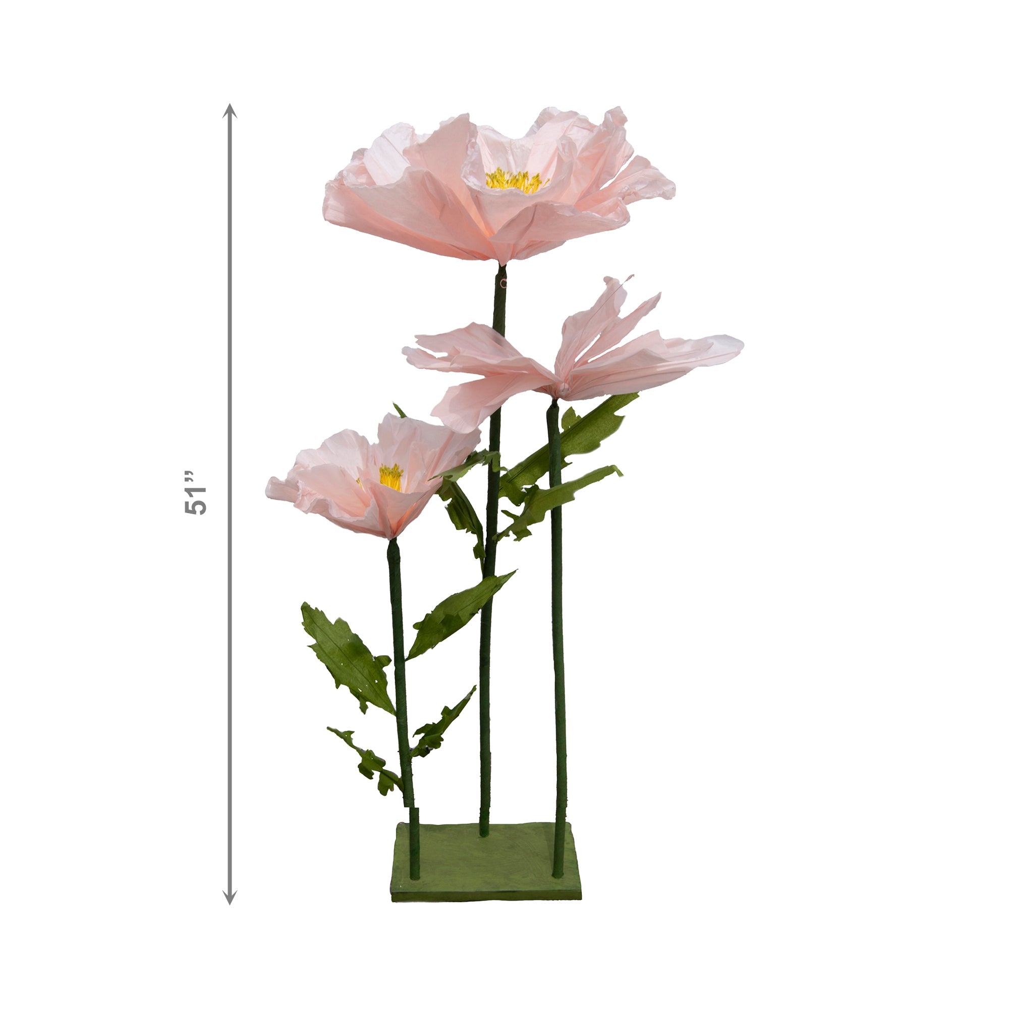 Pink Poppy Giant Paper Flower and Butterfly Decorative Stand, Home Décor, Tabletop, Handmade, Elegant Accent