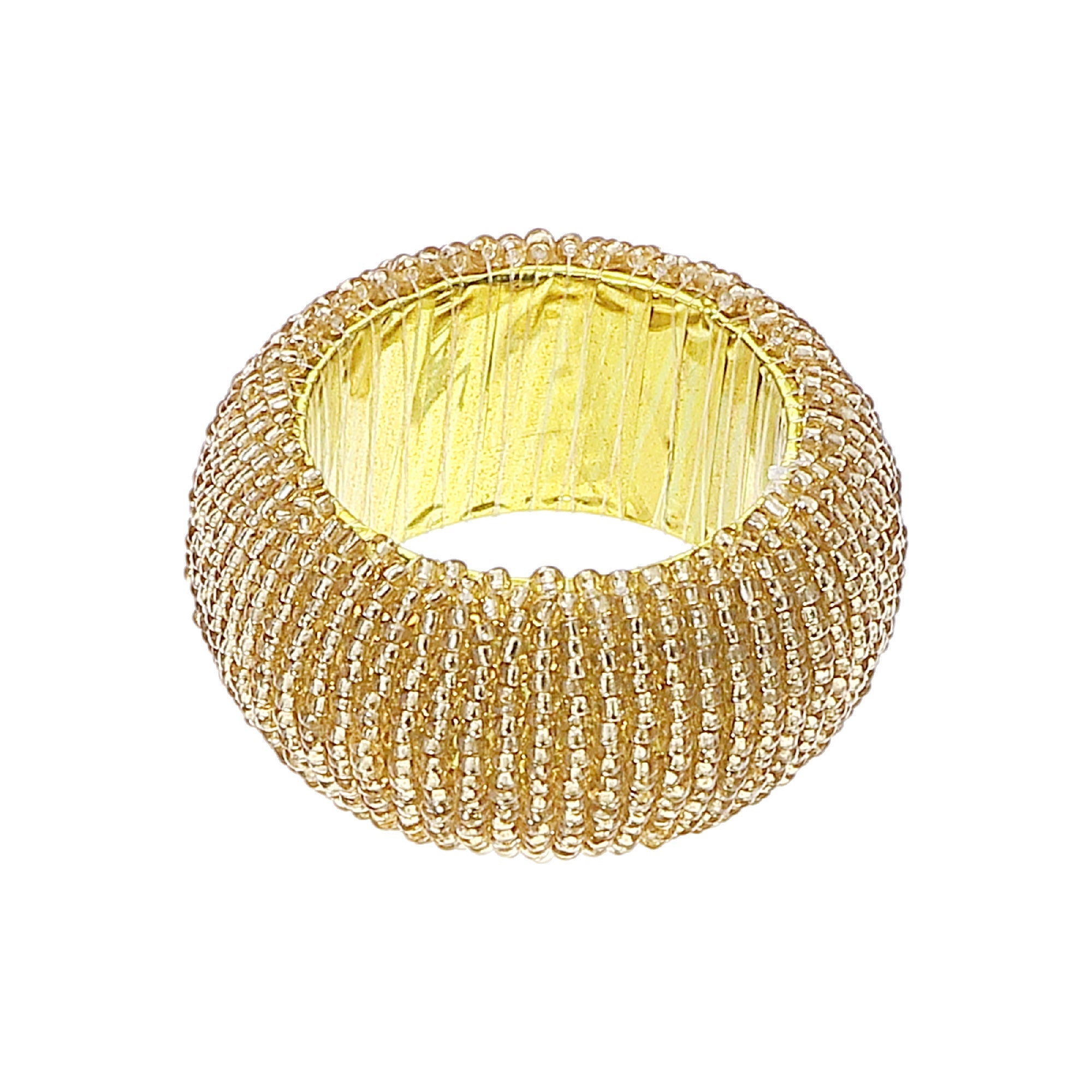 Gold Beaded Napkin Ring - Set of 6