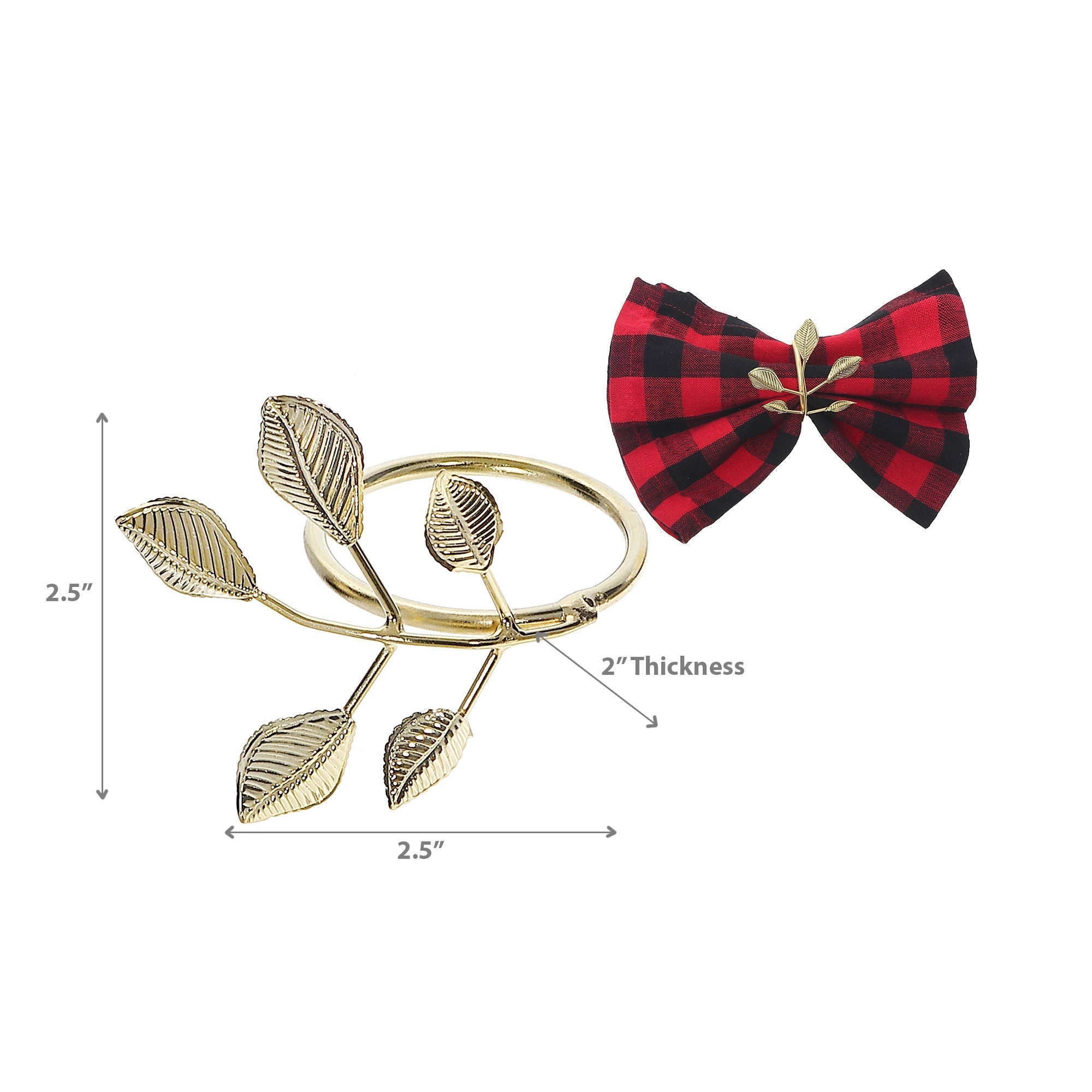 Gold Metal Leaf Napkin Ring Set Of 6, Holiday Table Decor, Festive Dining Accent