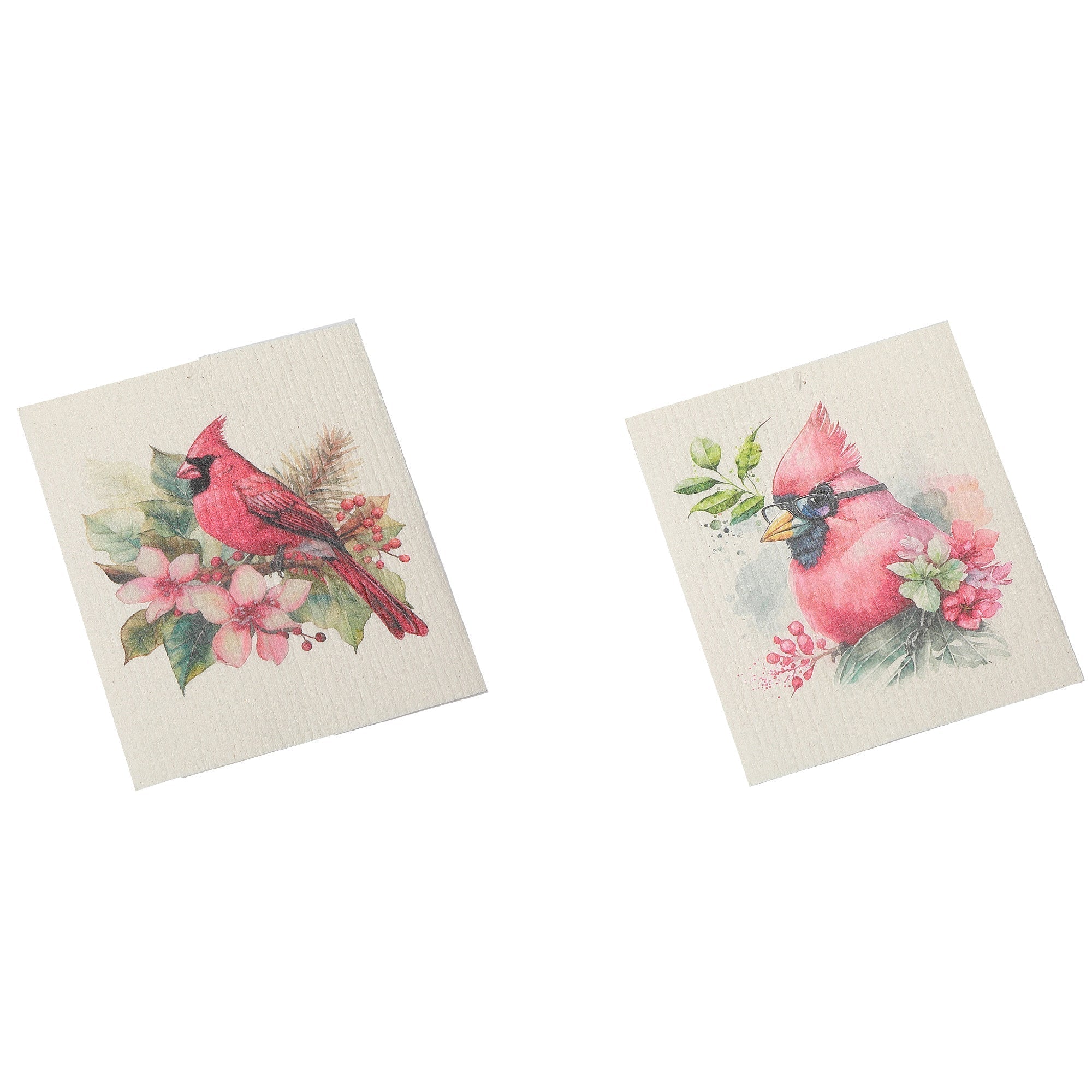 Swedish Dish Cloth Set Of 2 Tropical Cardinal Assorted Set Of 6, Tropical Cardinal Swedish Dish Cloth Set, Reusable Cleaning Cloths