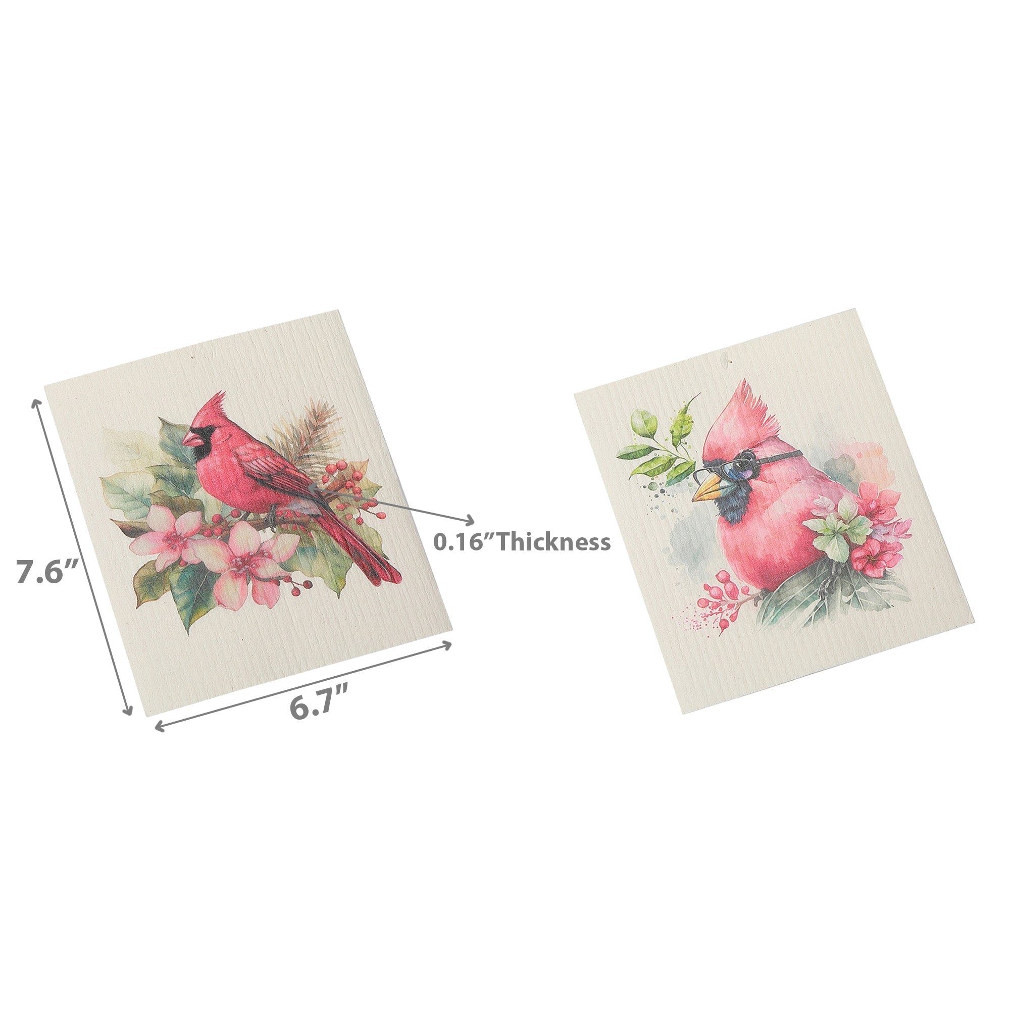 Swedish Dish Cloth Set Of 2 Tropical Cardinal Assorted Set Of 6, Tropical Cardinal Swedish Dish Cloth Set, Reusable Cleaning Cloths
