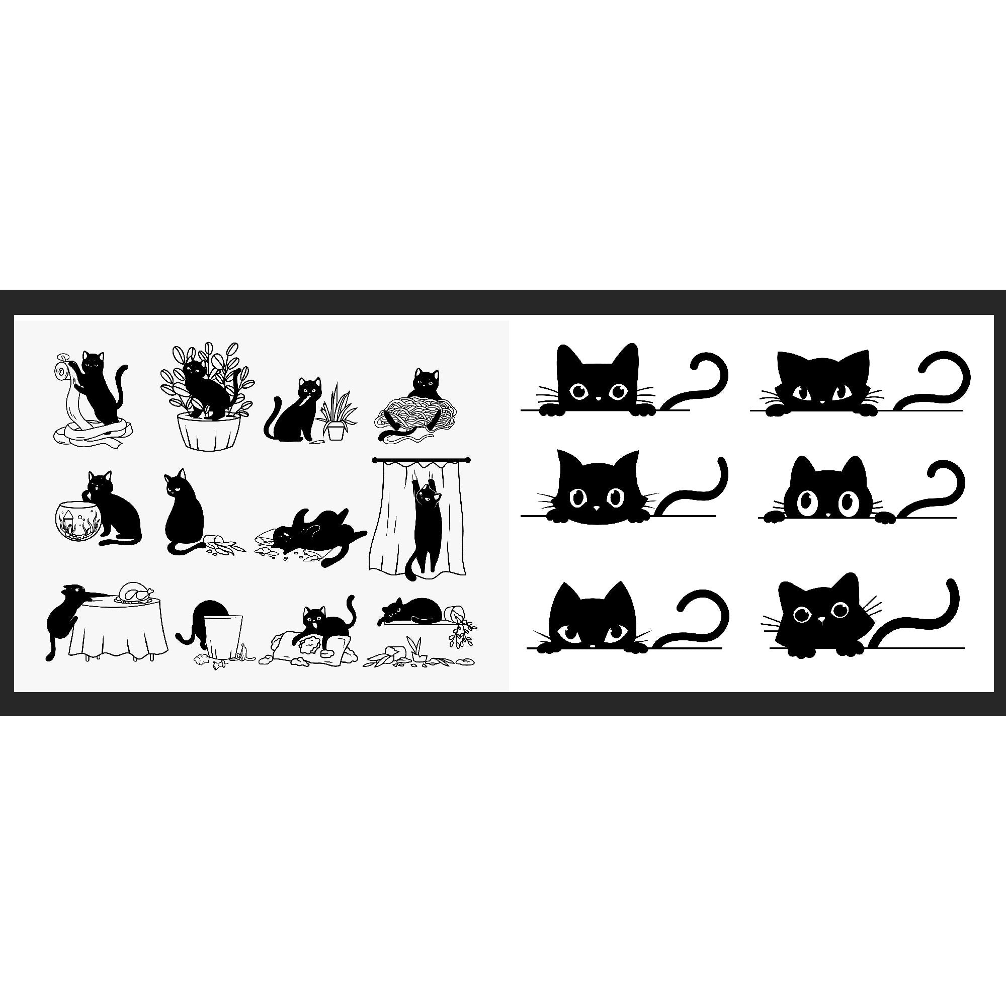 Swedish Dish Cloth Cats Print Set Of 2, Reusable Kitchen Cloth, Eco Friendly Cleaning