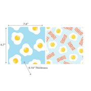 Swedish Dish Cloth Bacon And Eggs Set Of 2, Reusable Kitchen Cleaning Cloth, Farmhouse Decor
