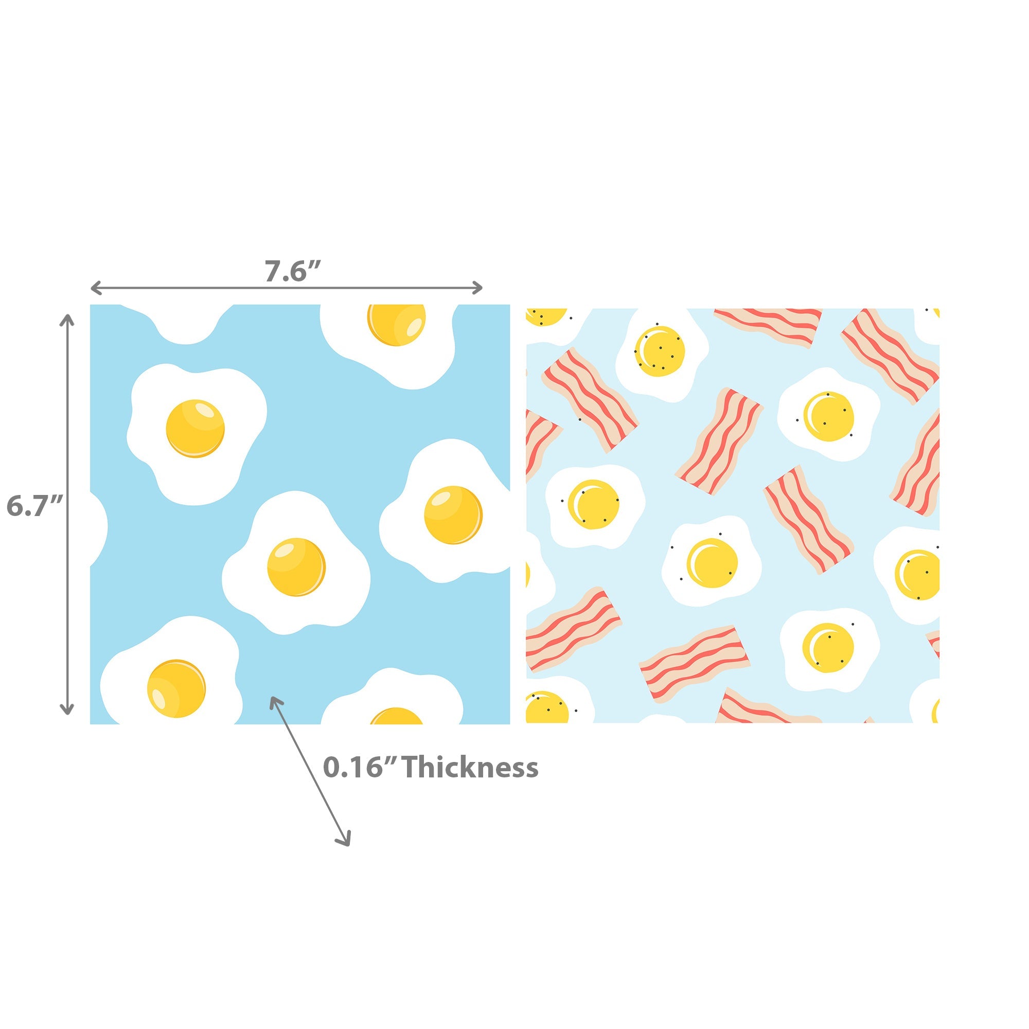 Swedish Dish Cloth Bacon And Eggs Set Of 2, Reusable Kitchen Cleaning Cloth, Farmhouse Decor
