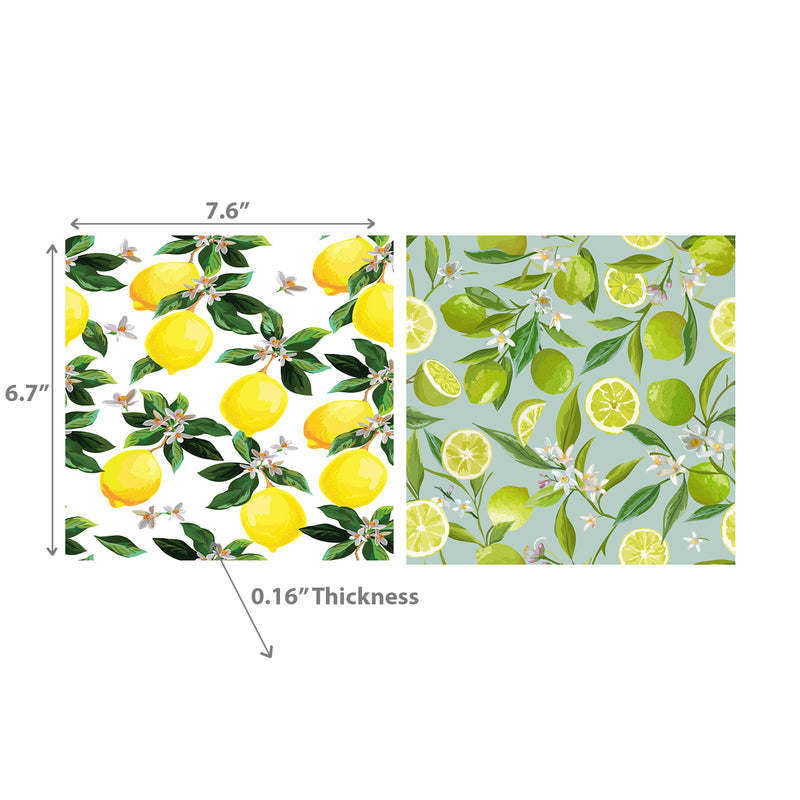 Swedish Dish Cloth Lime and Lemons Set of 2