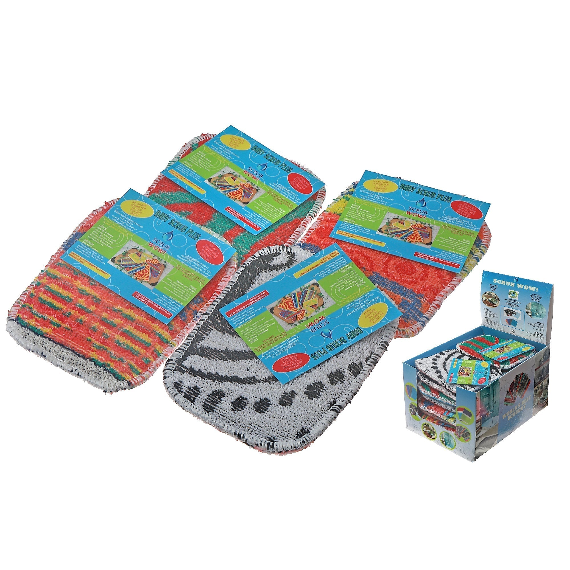 Scrub & Wipe Plus Sponge Assorted 20/Disp Set of 6 – Kitchen Cleaning Sponges, Household Cleaning