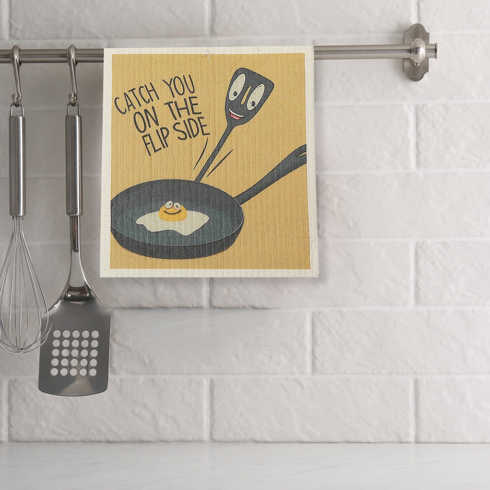 Swedish Dish Cloth 2Pc Catch You On The Flip Side Assorted Set Of 6, Catch You On The Flip Side Swedish Dish Cloth Set, Eco Friendly Kitchen Cloths
