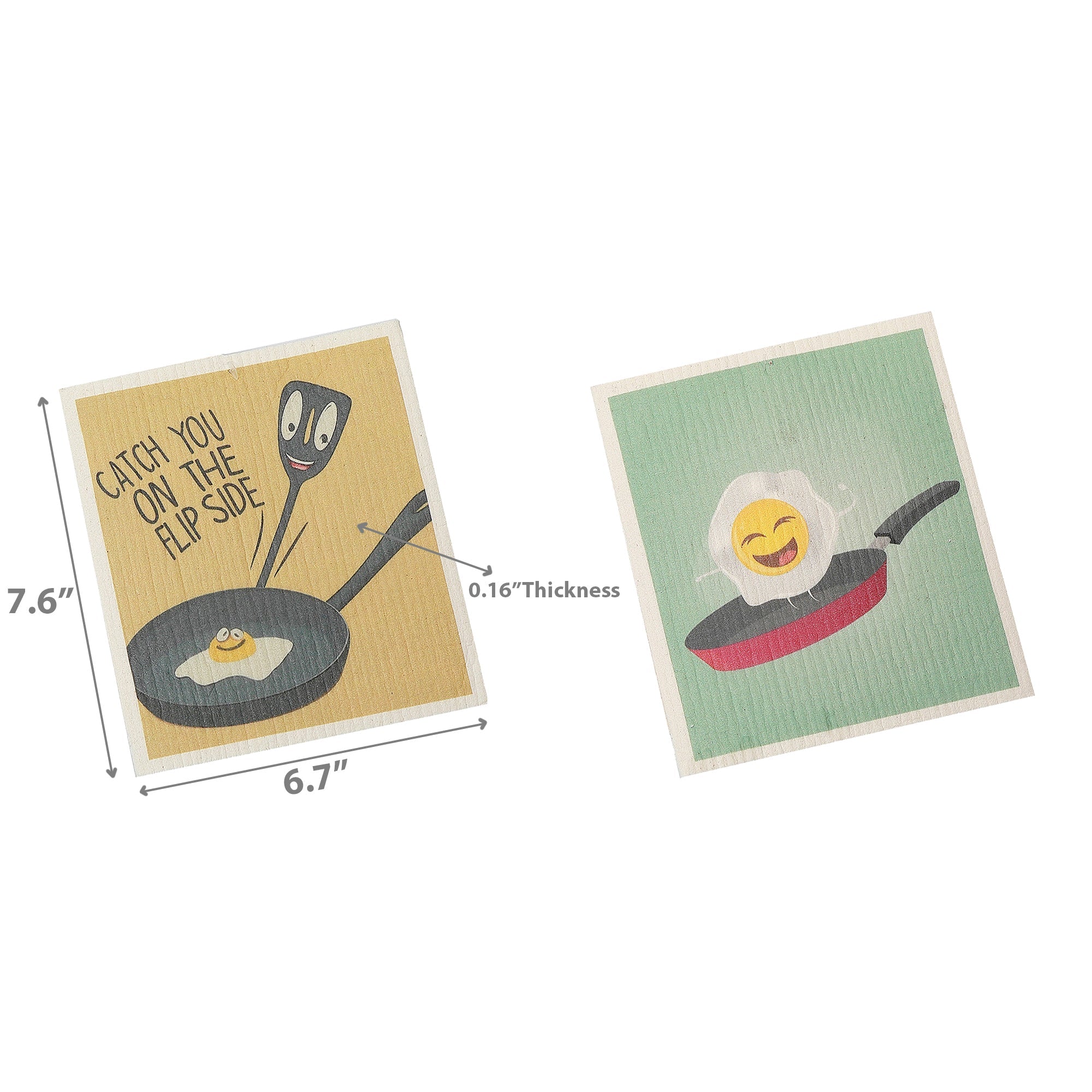 Swedish Dish Cloth 2Pc Catch You On The Flip Side Assorted Set Of 6, Catch You On The Flip Side Swedish Dish Cloth Set, Eco Friendly Kitchen Cloths