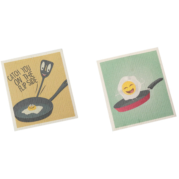 Swedish Dish Cloth 2Pc Catch You On The Flip Side Assorted - Set of 6