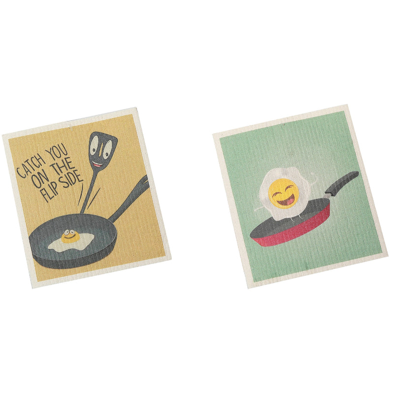 Swedish Dish Cloth 2Pc Catch You On The Flip Side Assorted - Set of 6