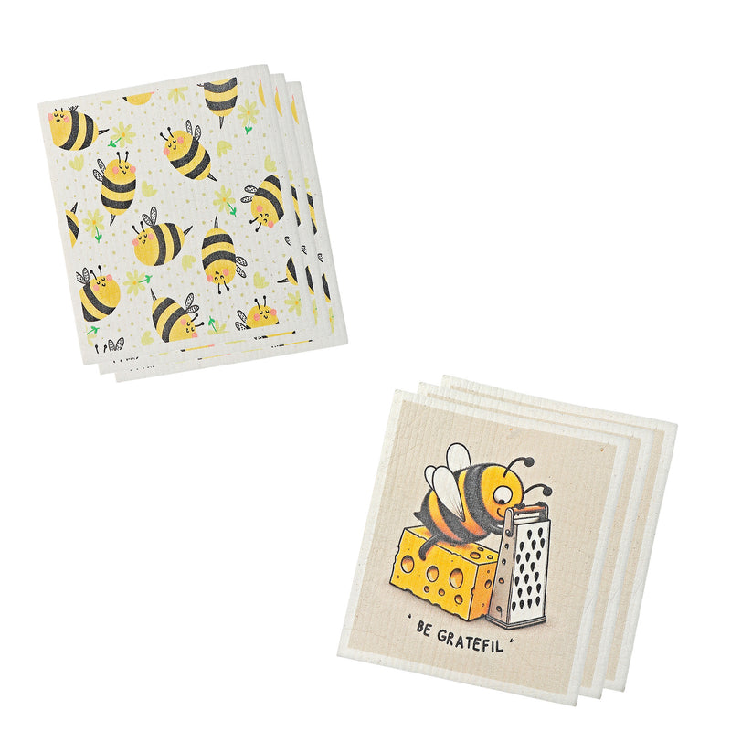 Swedish Dish Cloth 2Pc Bee Grateful Assorted - Set of 6