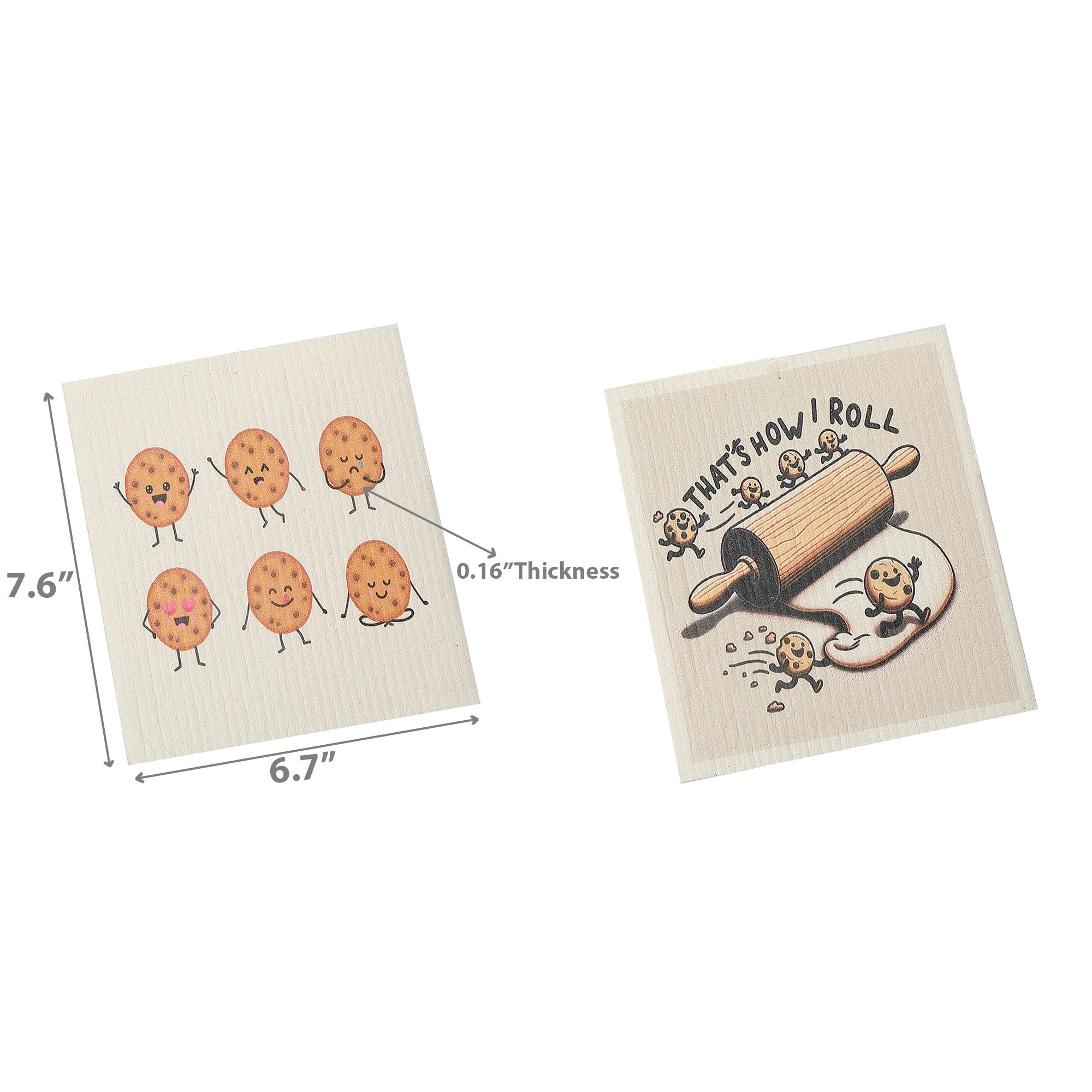 Swedish Dish Cloth 2Pc That'S How I Roll Assorted Set Of 6, That Is How I Roll Swedish Dish Cloth Set, Eco Friendly Kitchen Wipes